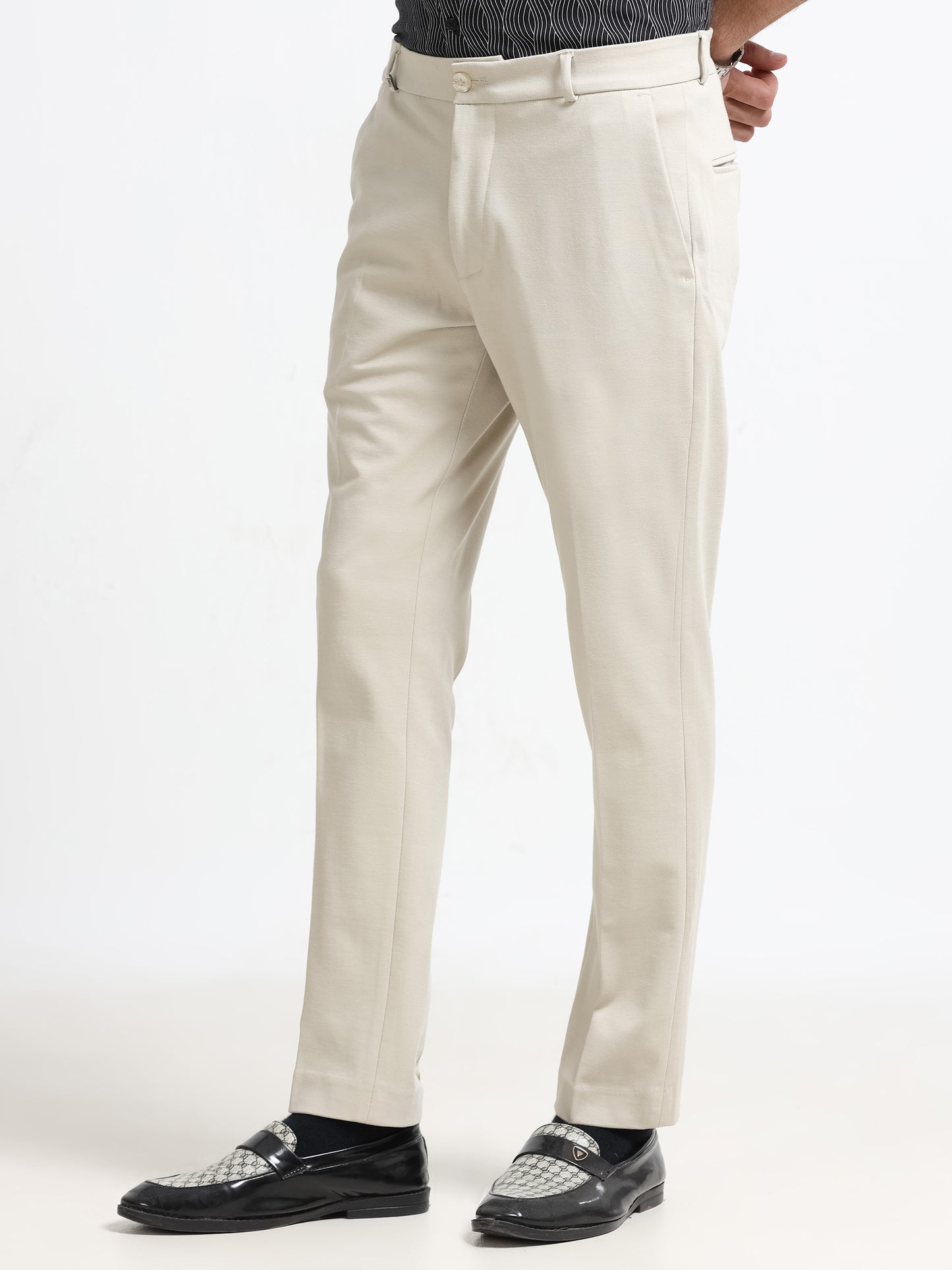 Ivory Tailored Formal Trousers
