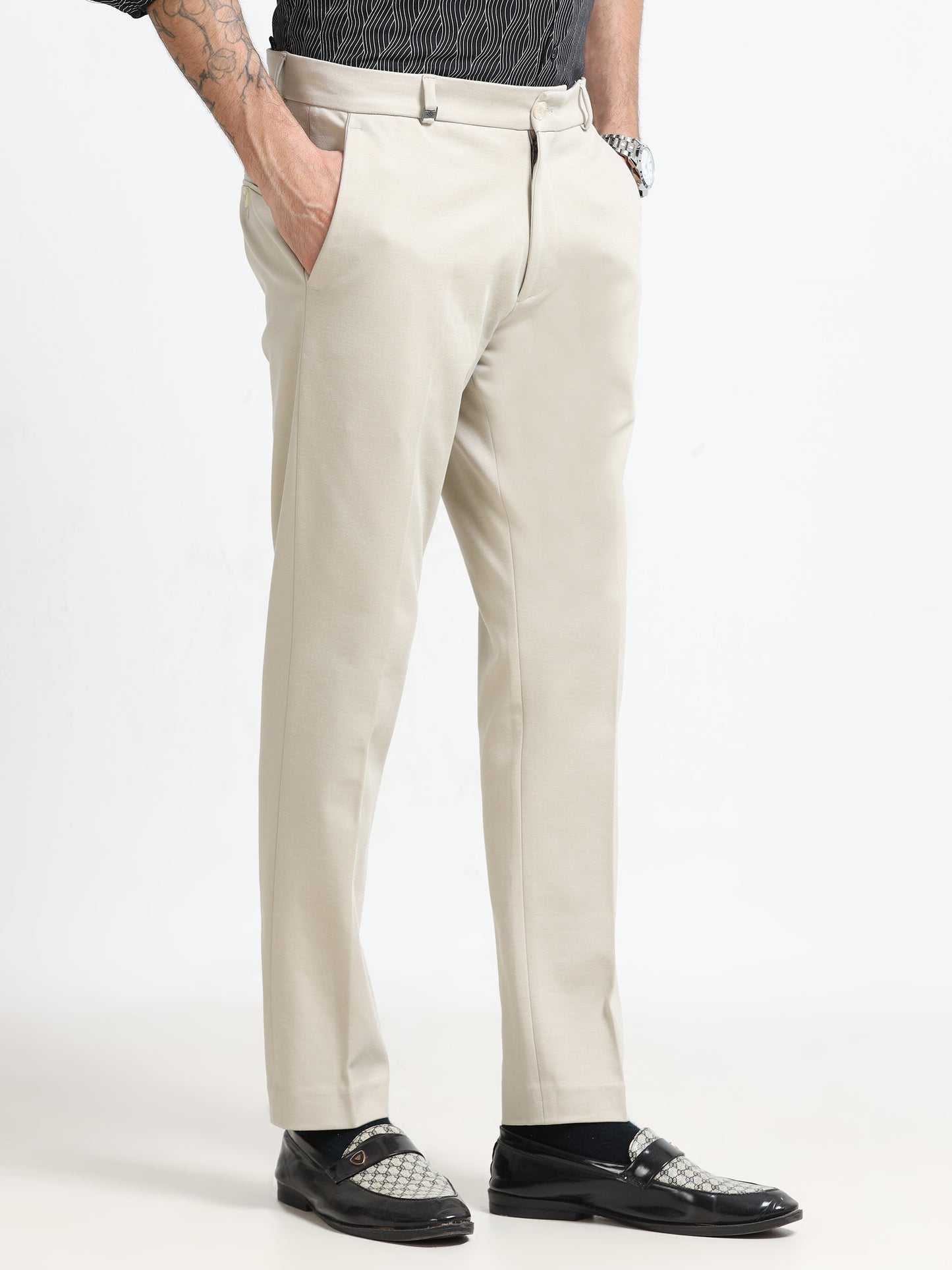 Ivory Tailored Formal Trousers