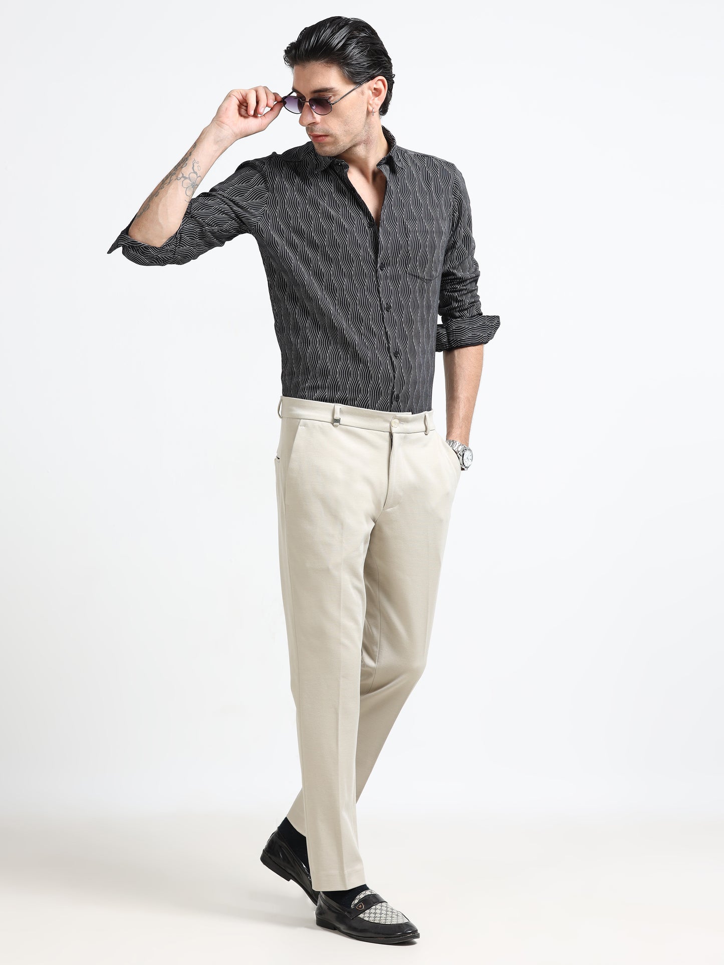 Ivory Tailored Formal Trousers