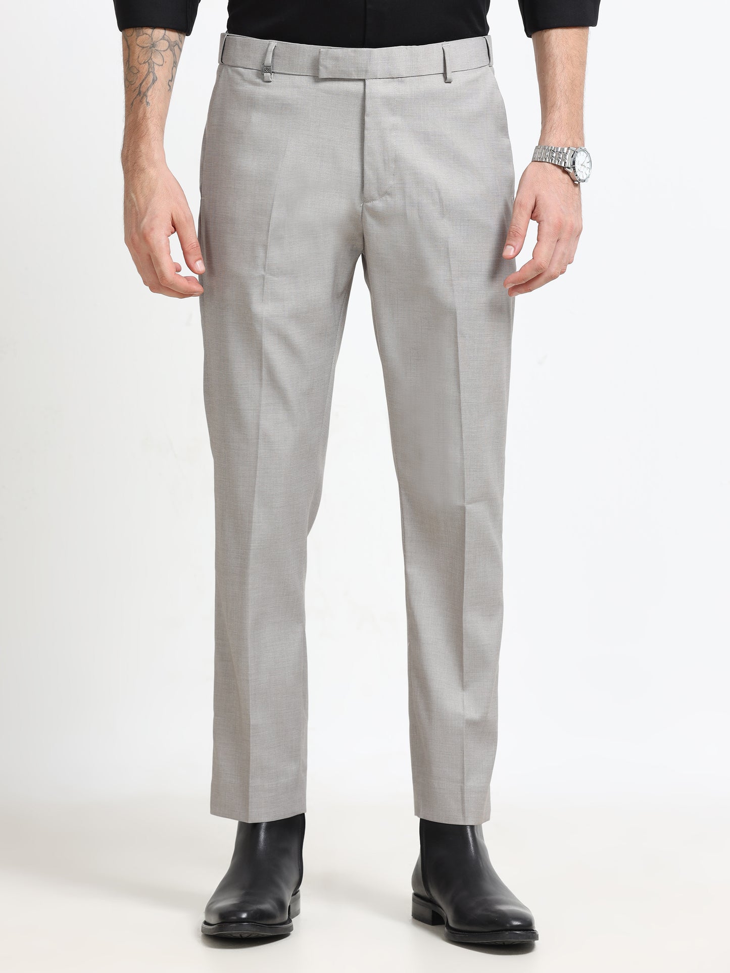 Ash Grey Tailored Formal Trousers