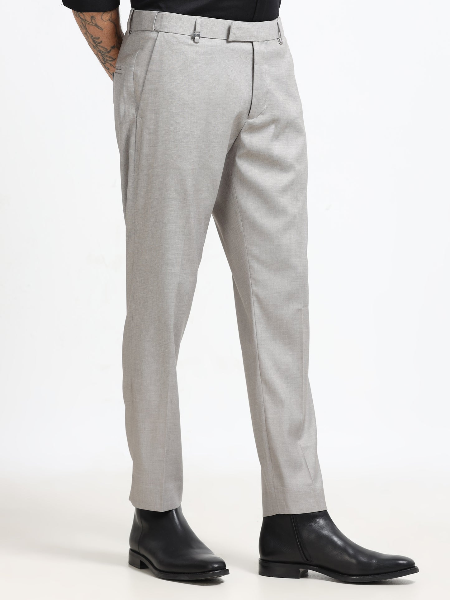 Ash Grey Tailored Formal Trousers