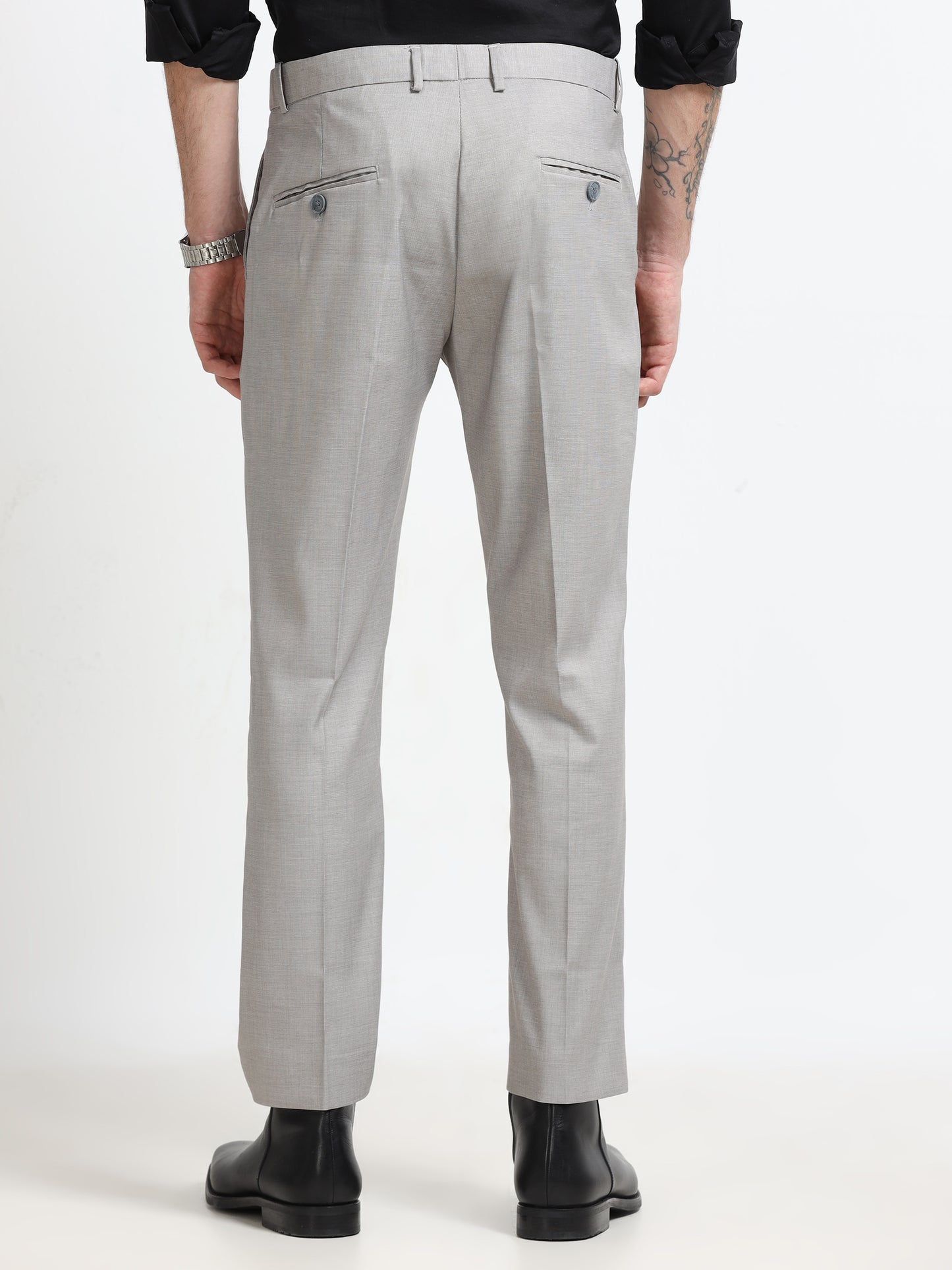 Ash Grey Tailored Formal Trousers