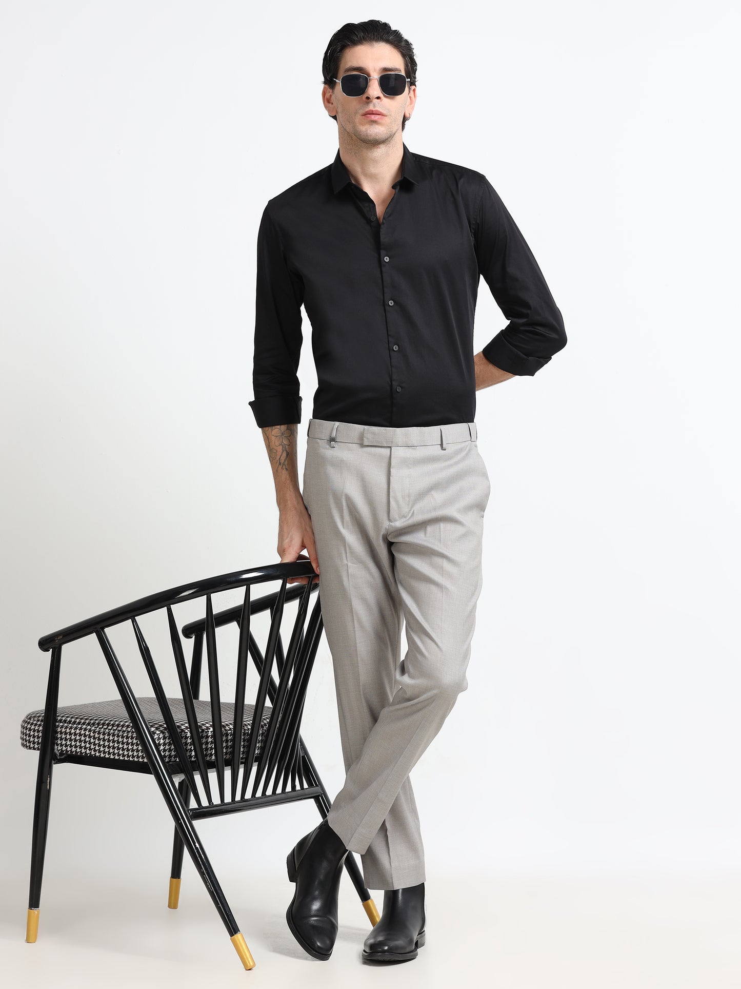 Ash Grey Tailored Formal Trousers