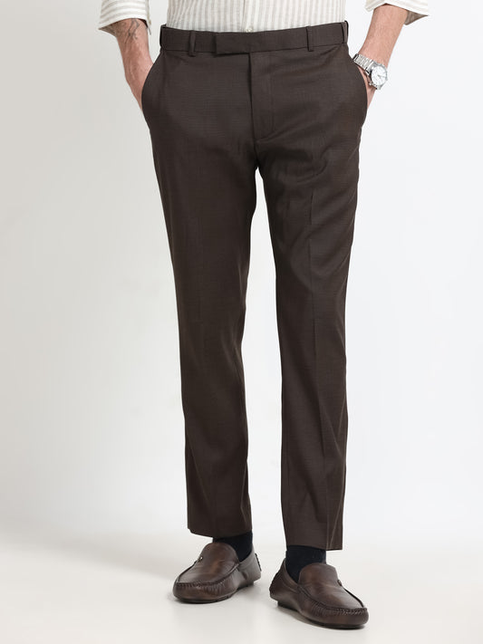 Espresso Brown Tailored Formal Trousers