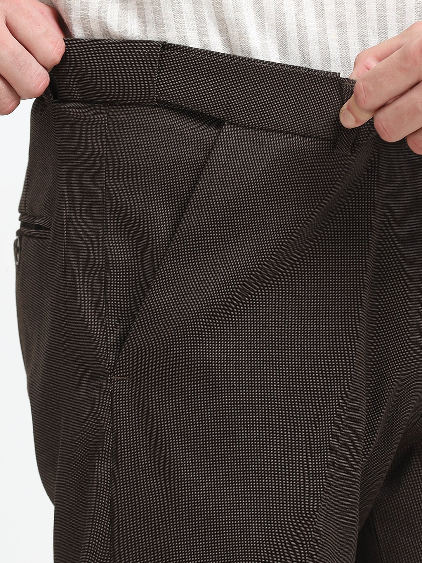 Espresso Brown Tailored Formal Trousers