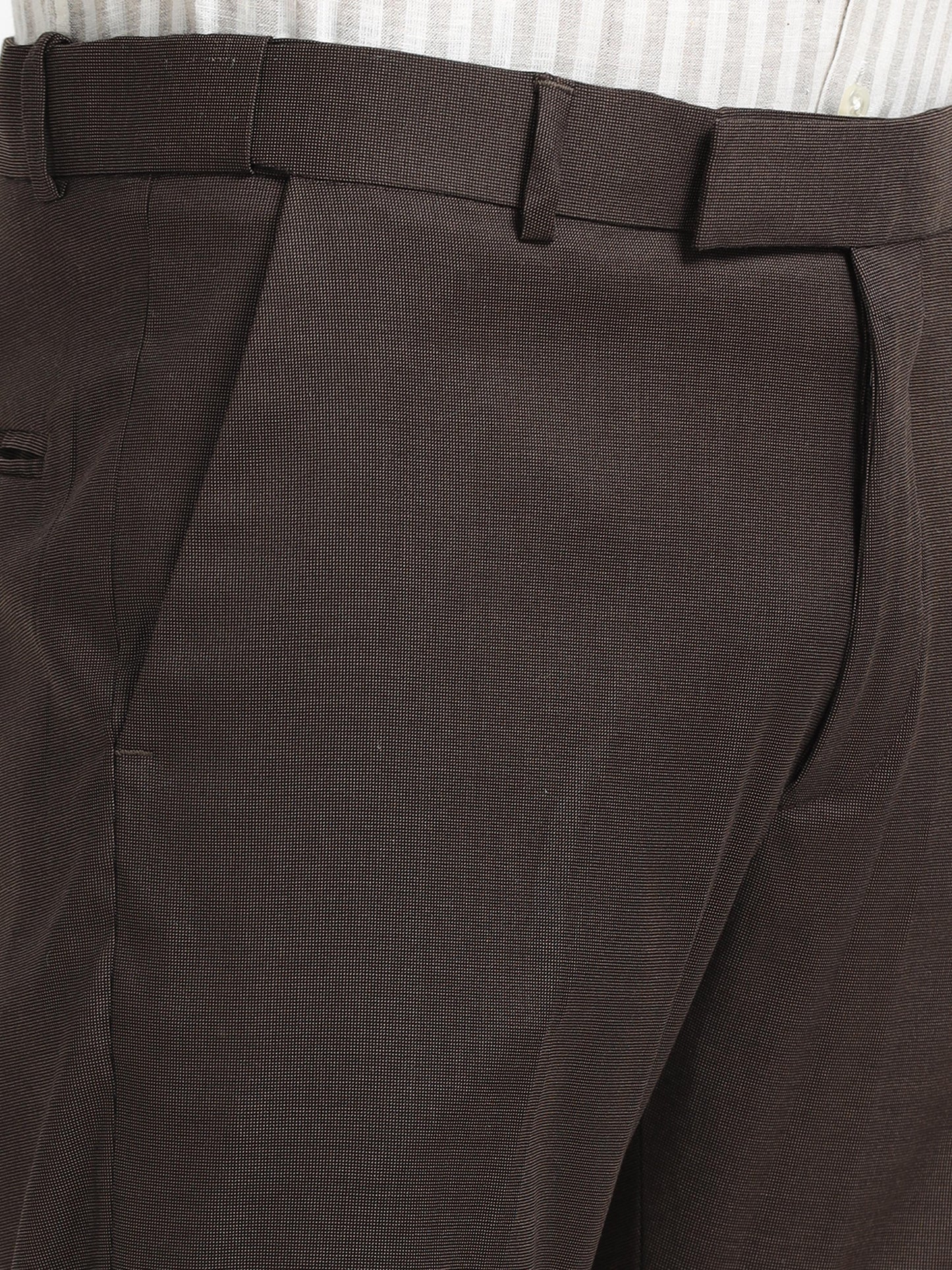 Espresso Brown Tailored Formal Trousers
