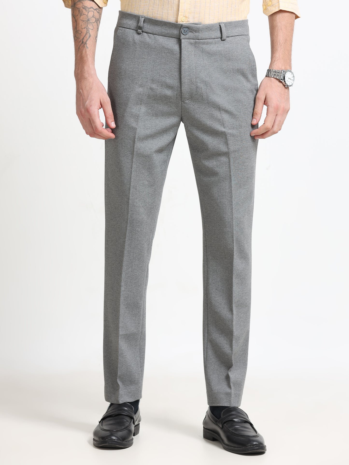 Light Grey Tailored Formal Trousers