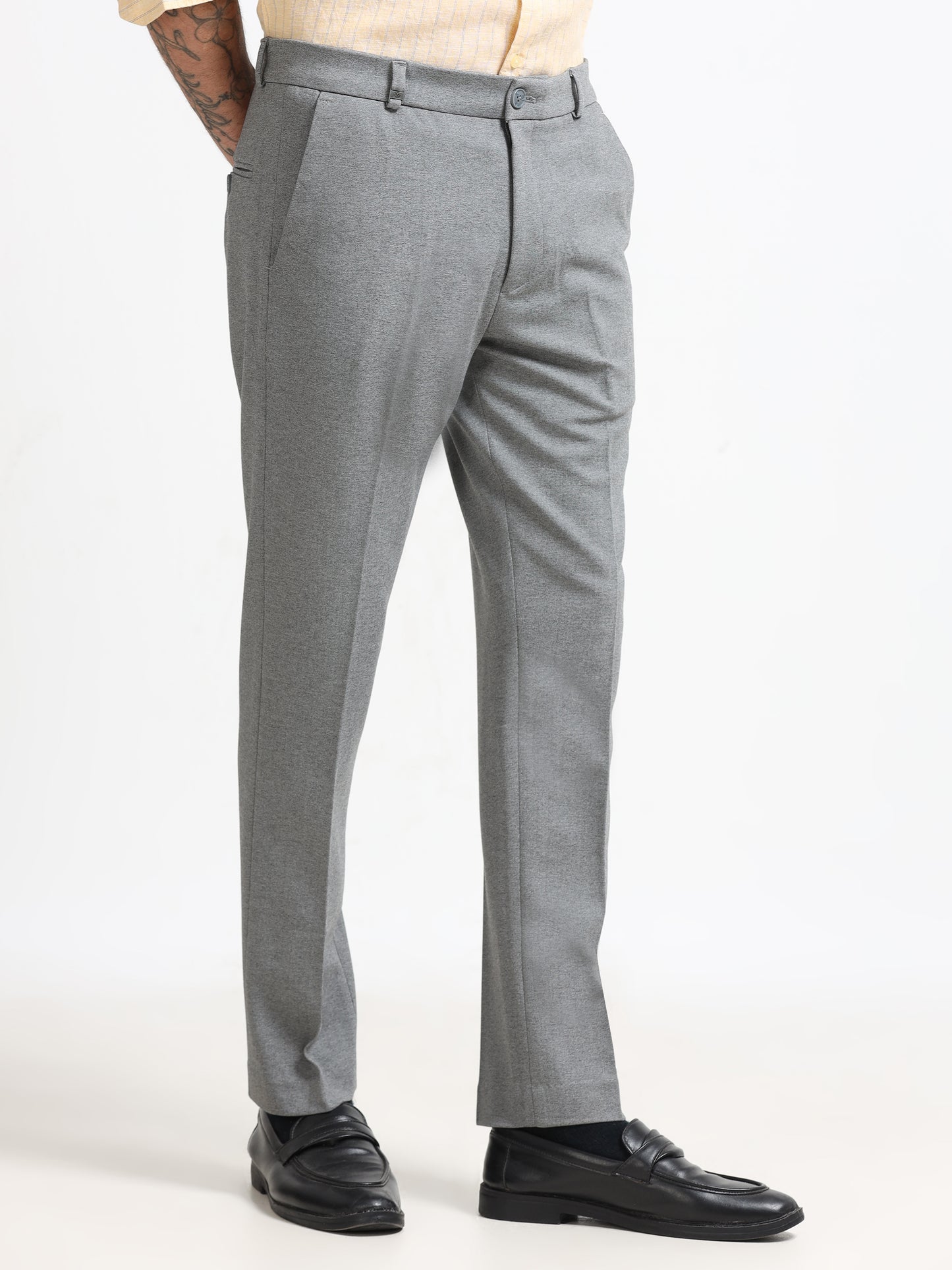 Light Grey Tailored Formal Trousers