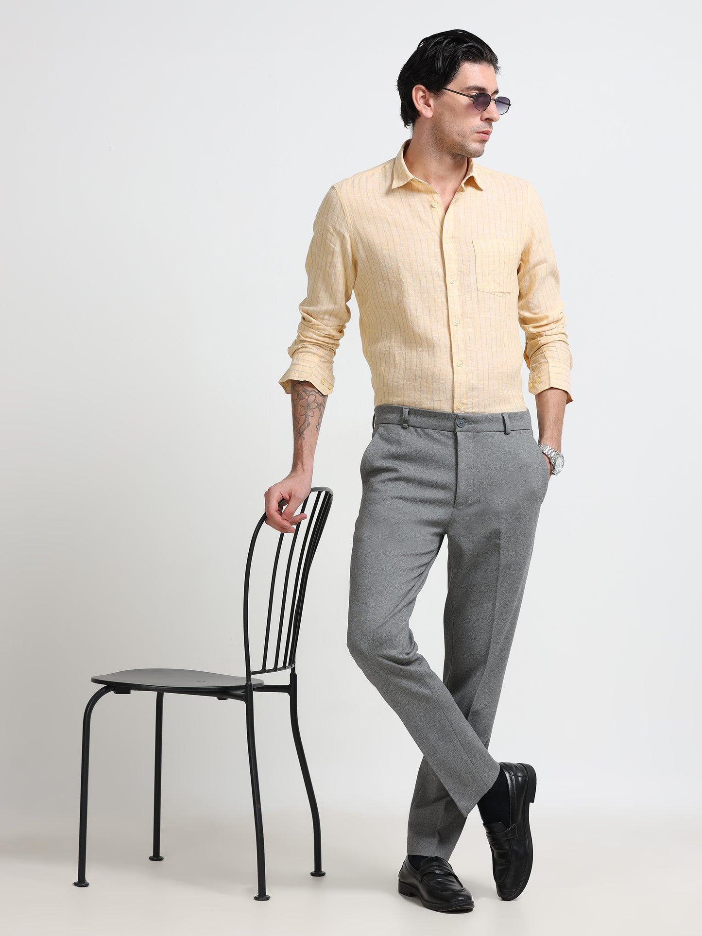Light Grey Tailored Formal Trousers