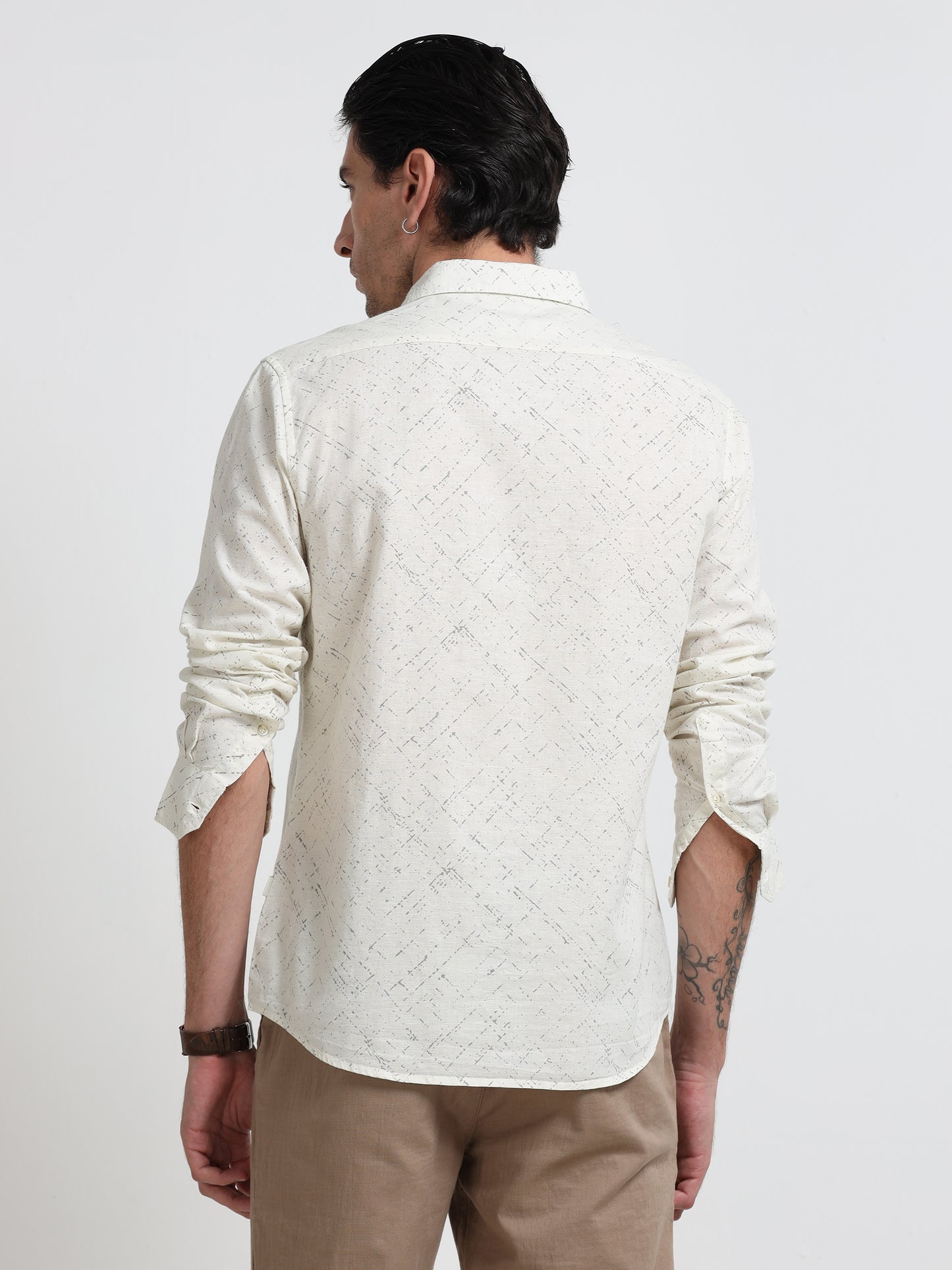 Sandstone Textured Linen Blend Shirt
