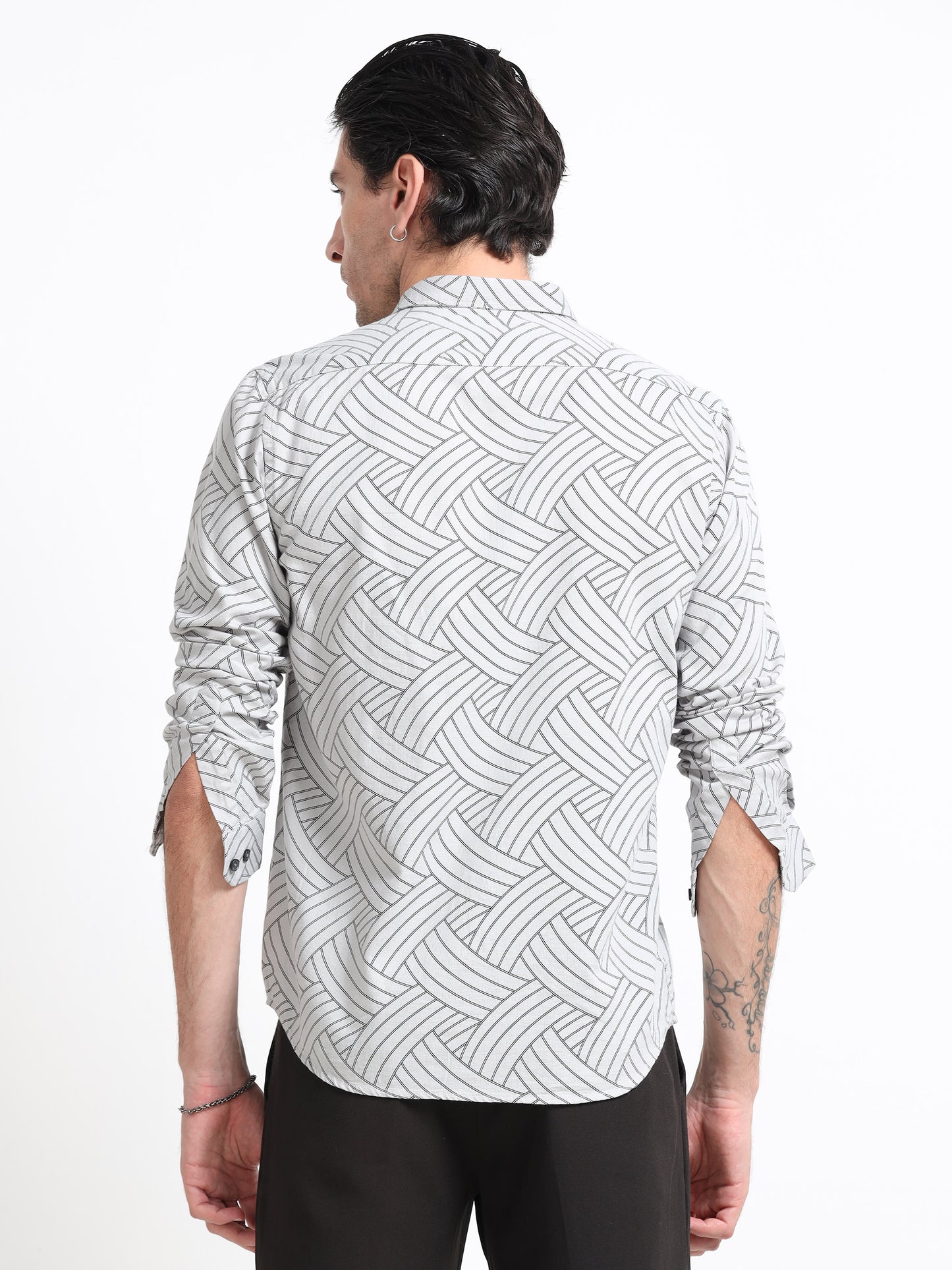Silver Weave Printed Shirt
