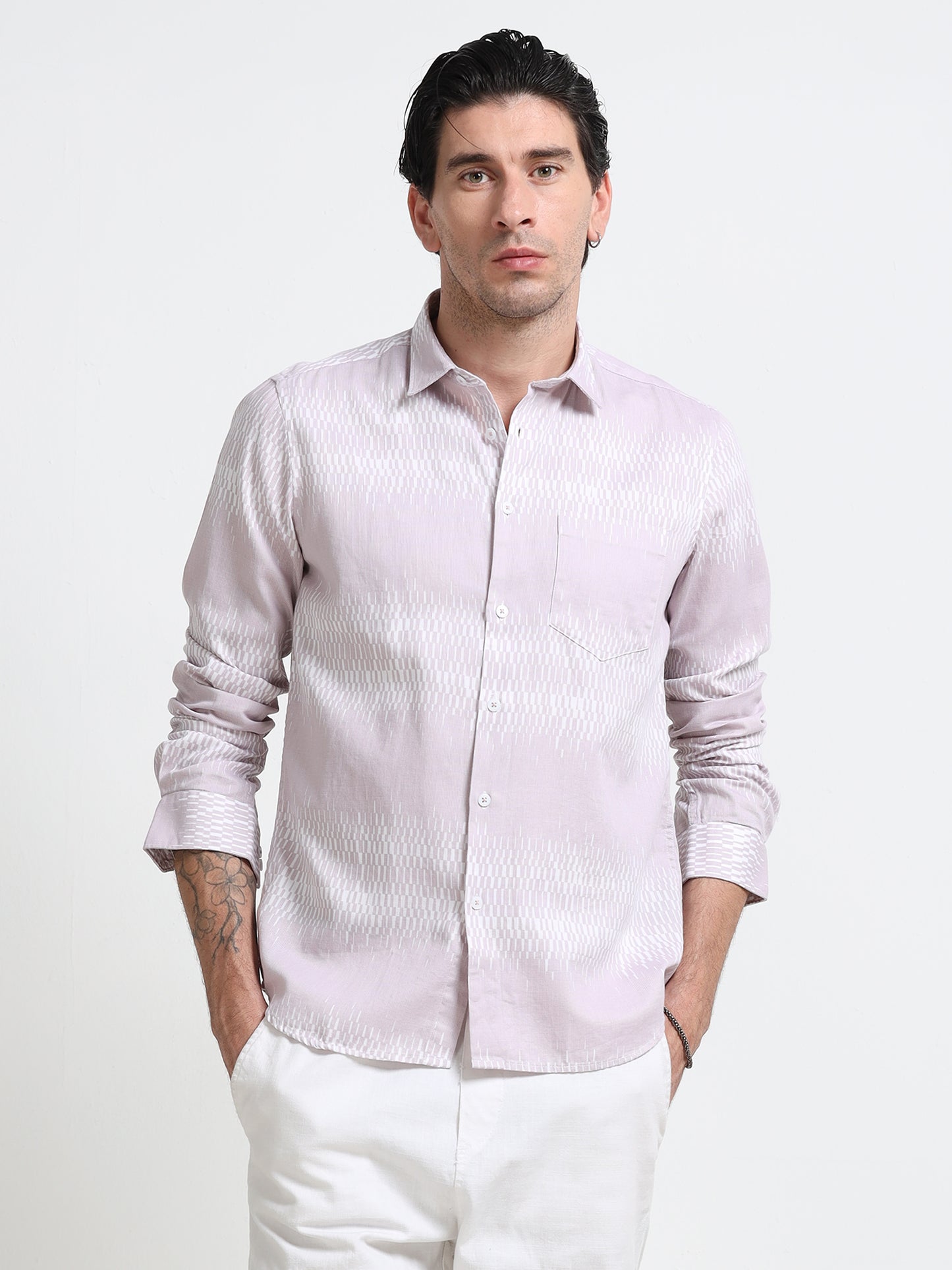 Blush Textured Printed Shirt