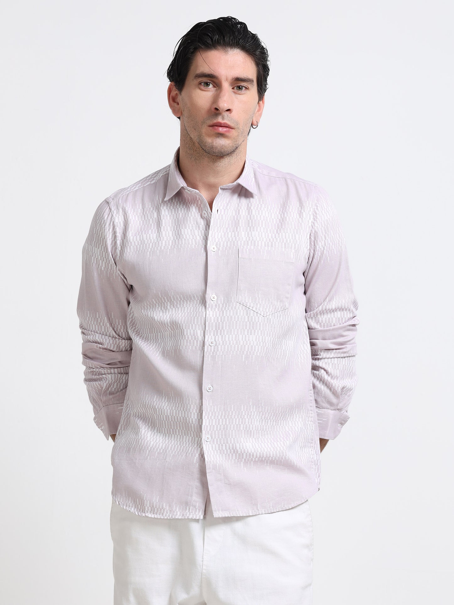 Blush Textured Printed Shirt