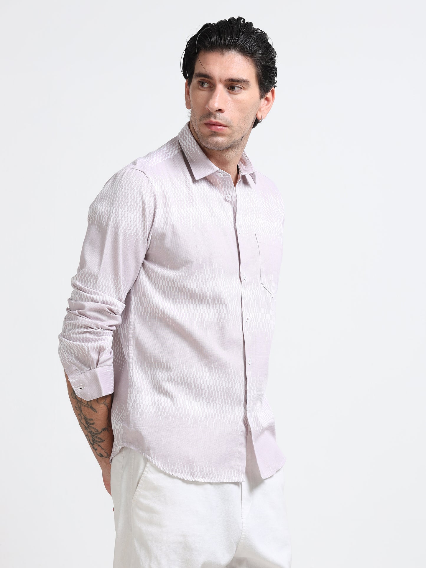 Blush Textured Printed Shirt