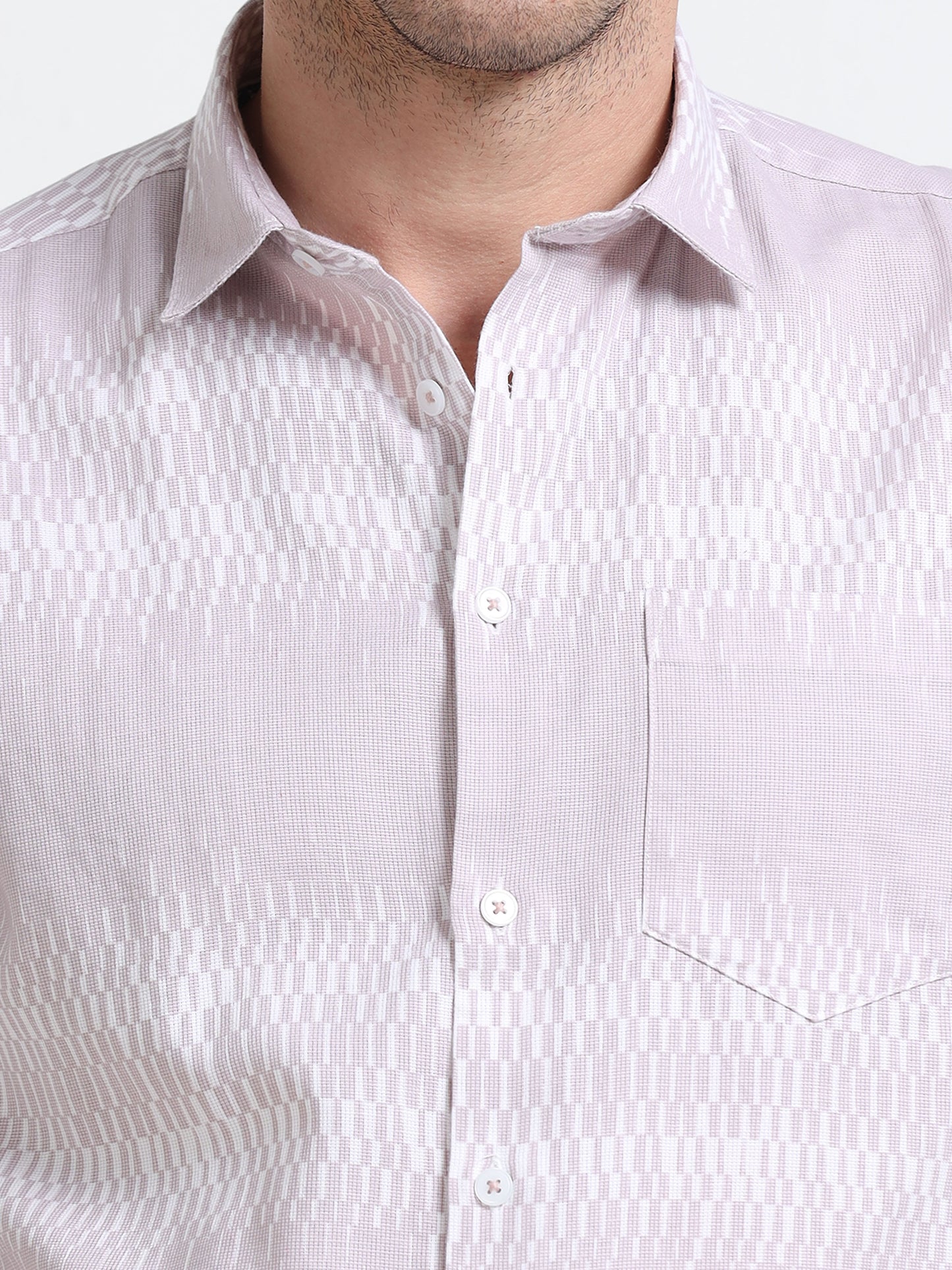 Blush Textured Printed Shirt