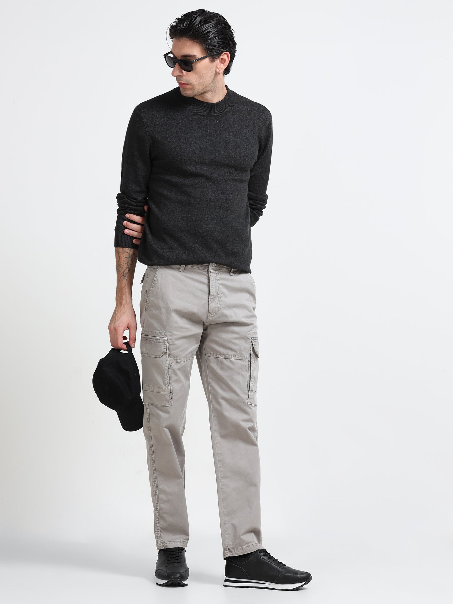 Stone Grey Utility Cargo Pants