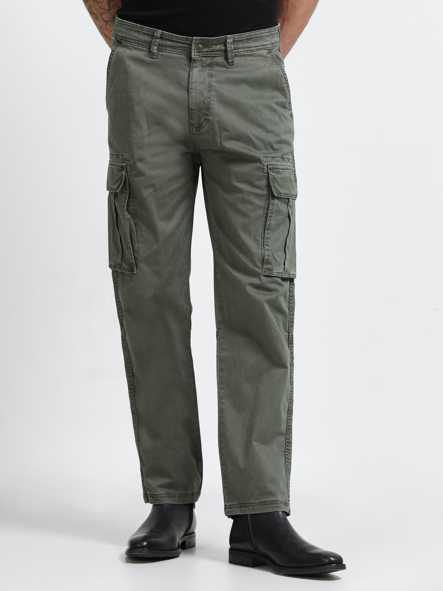 Olive Green Utility Cargo Pants
