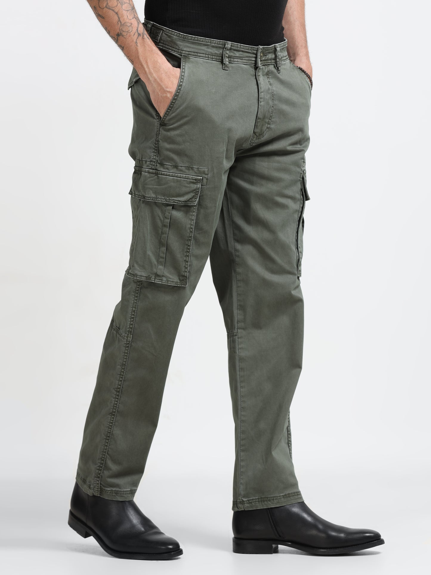 Olive Green Utility Cargo Pants