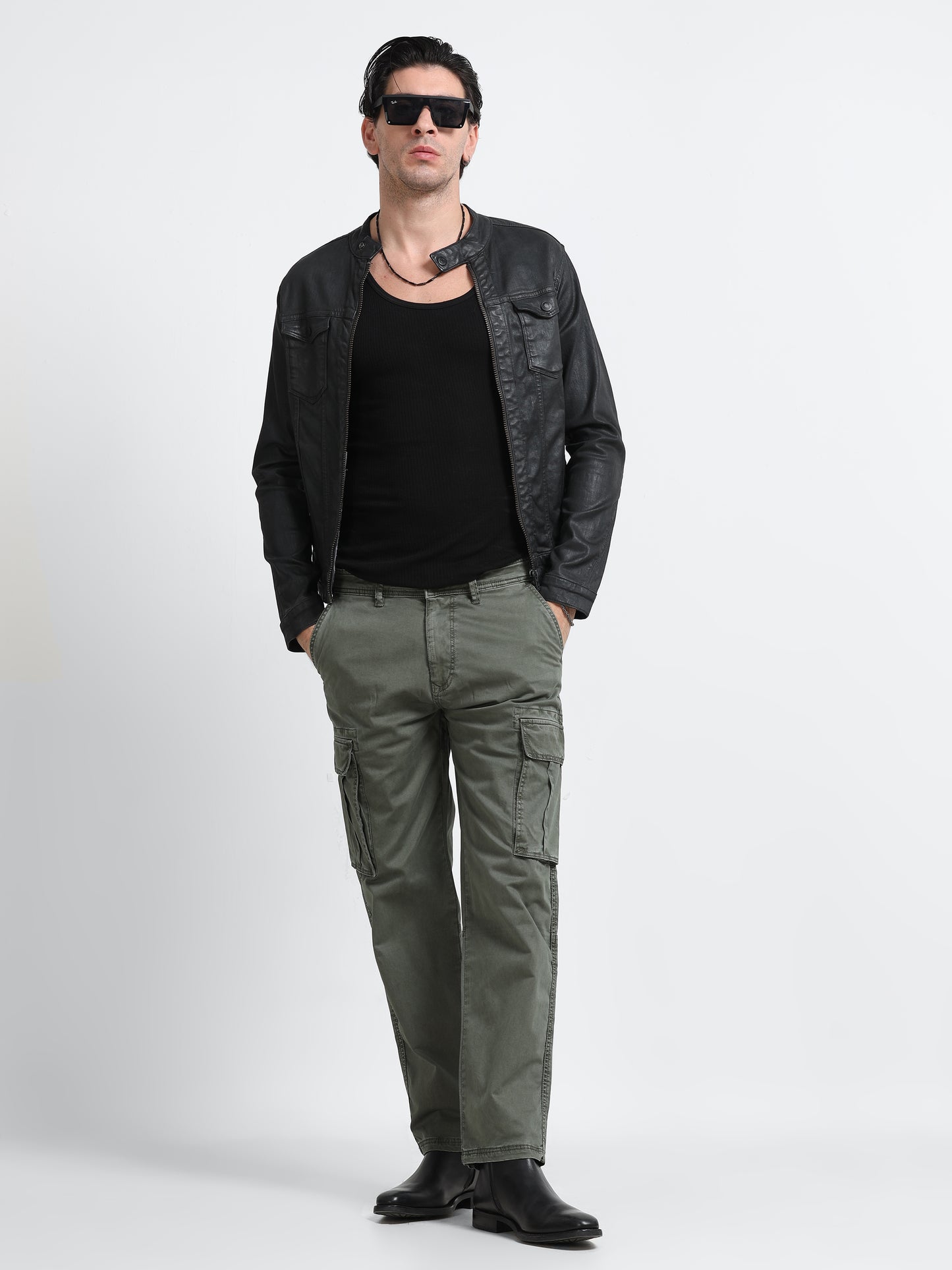 Olive Green Utility Cargo Pants