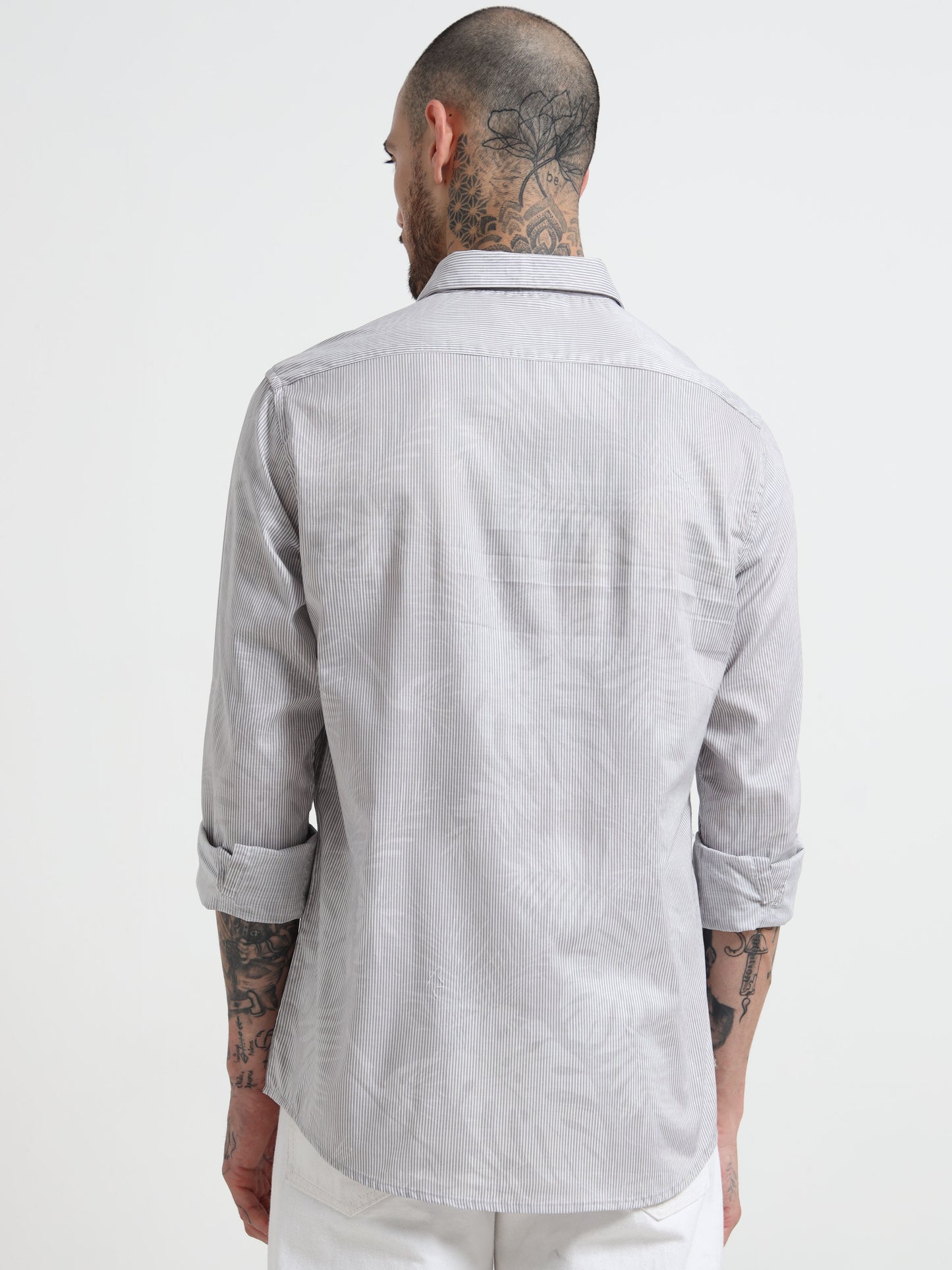 Martin Smith Light Grey Pinstriped Shirt