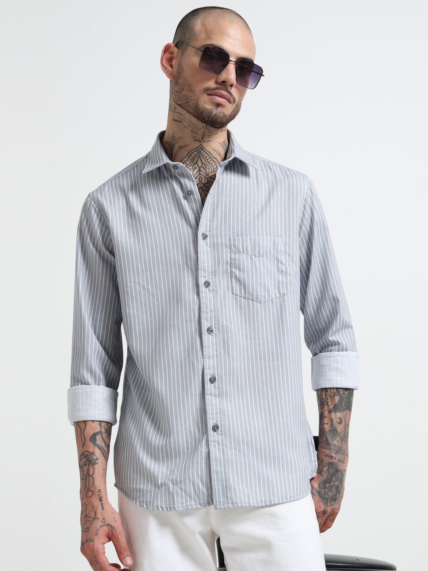 Martin Smith Vertical Striped Shirt