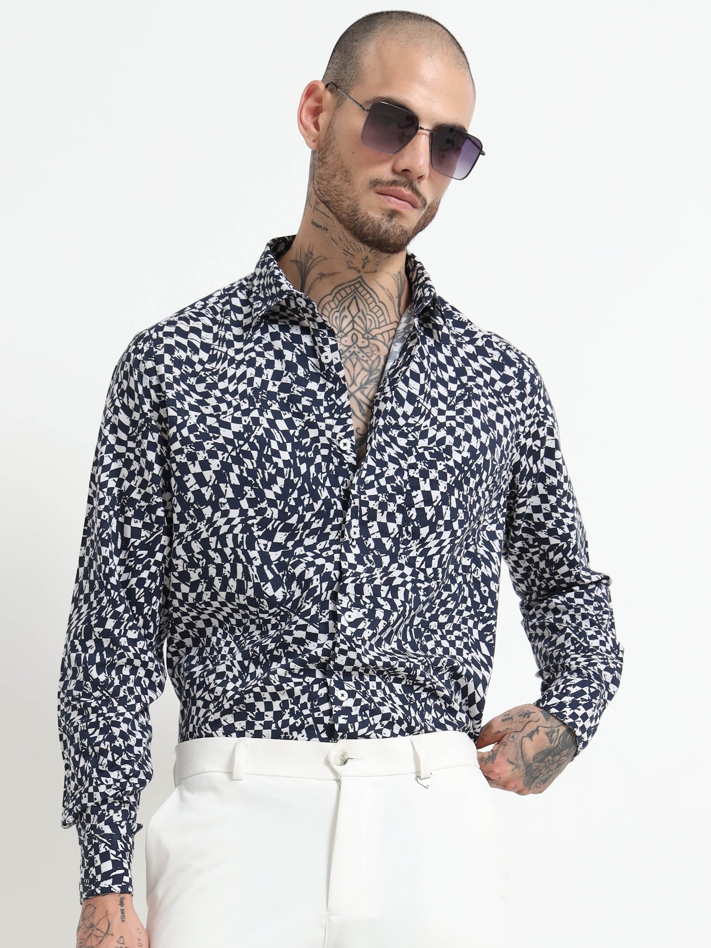 Martin Smith Geometric Print Shirt