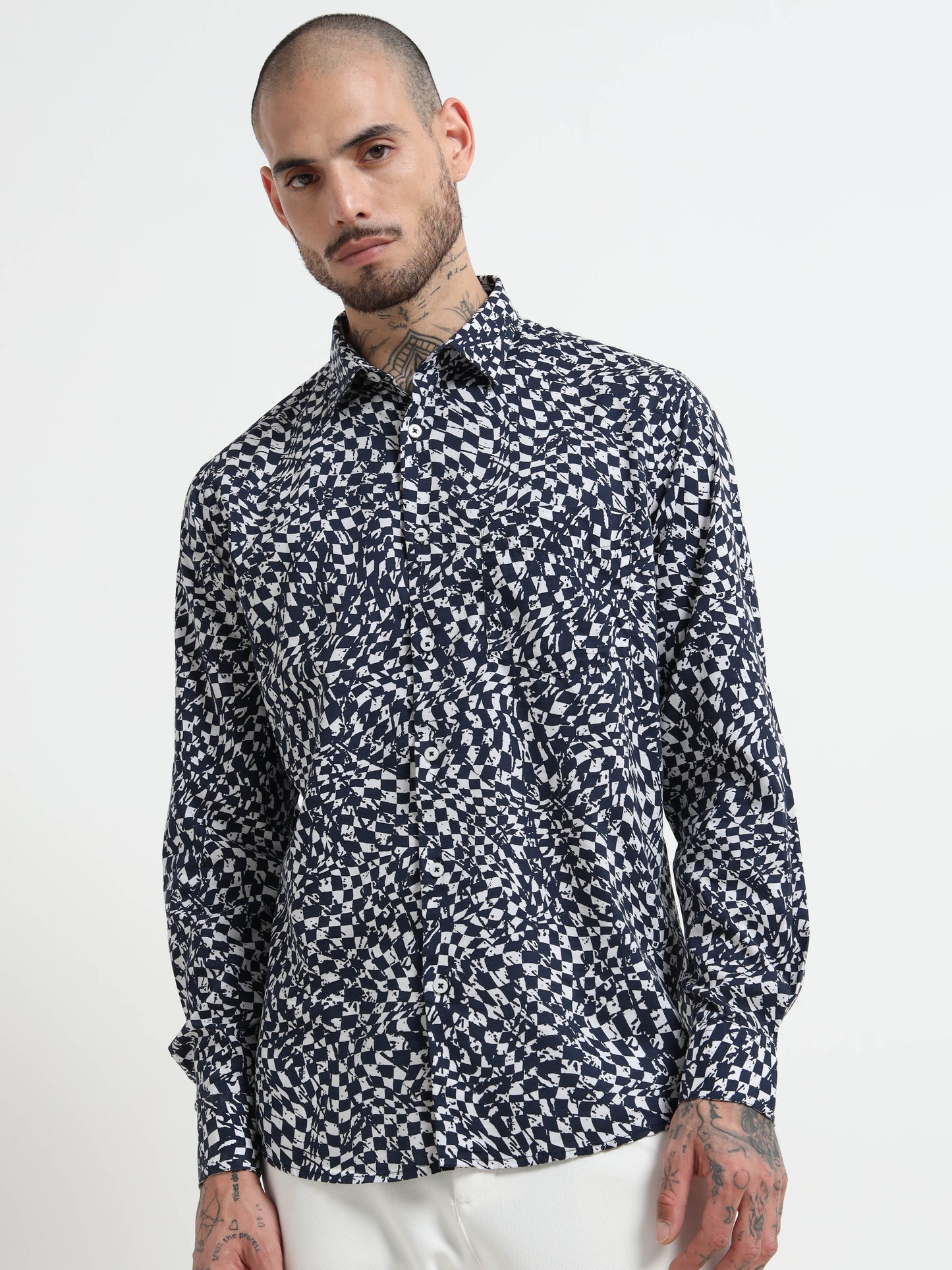 Martin Smith Geometric Print Shirt