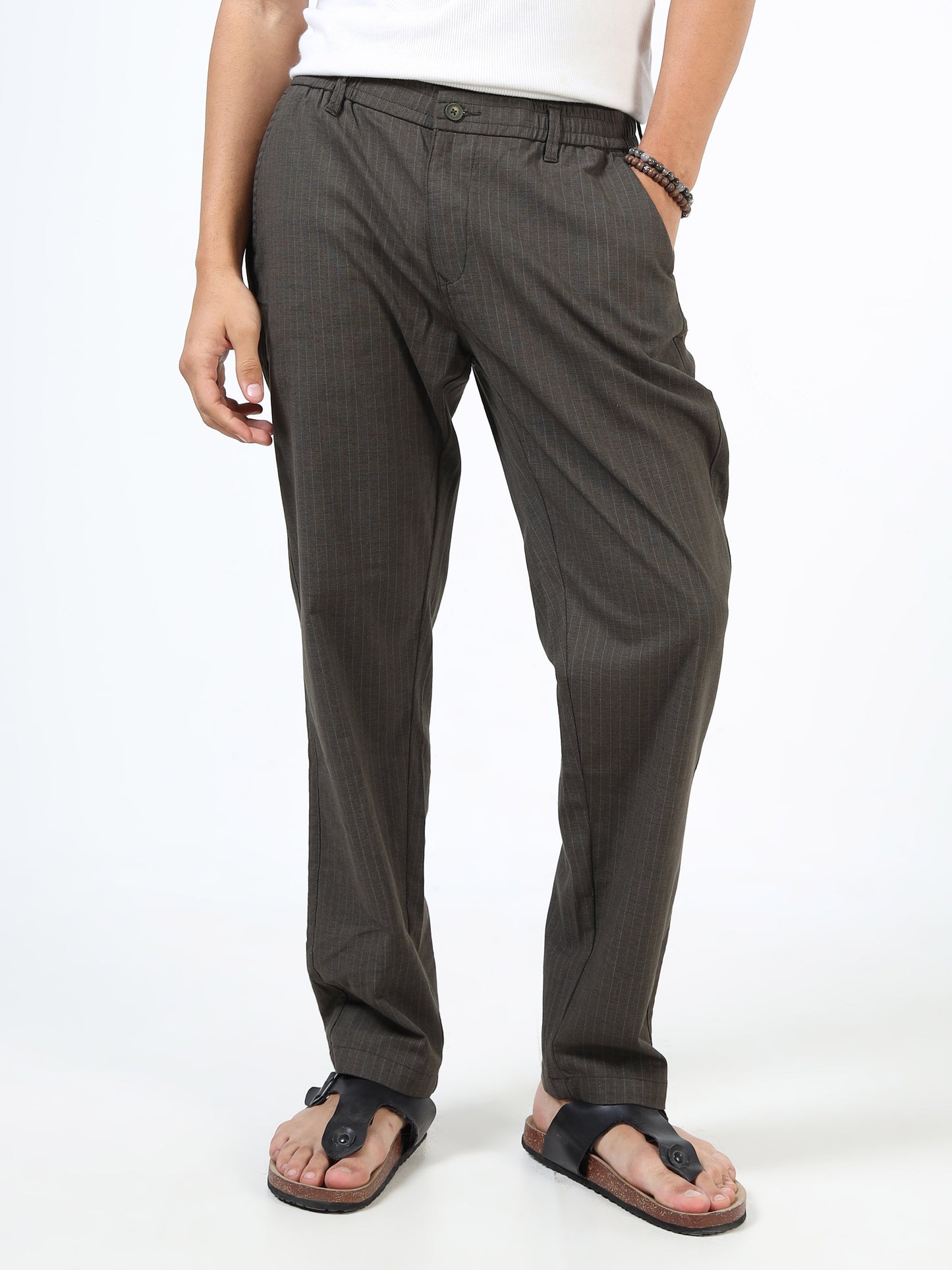 Pinstripe relaxed trousers