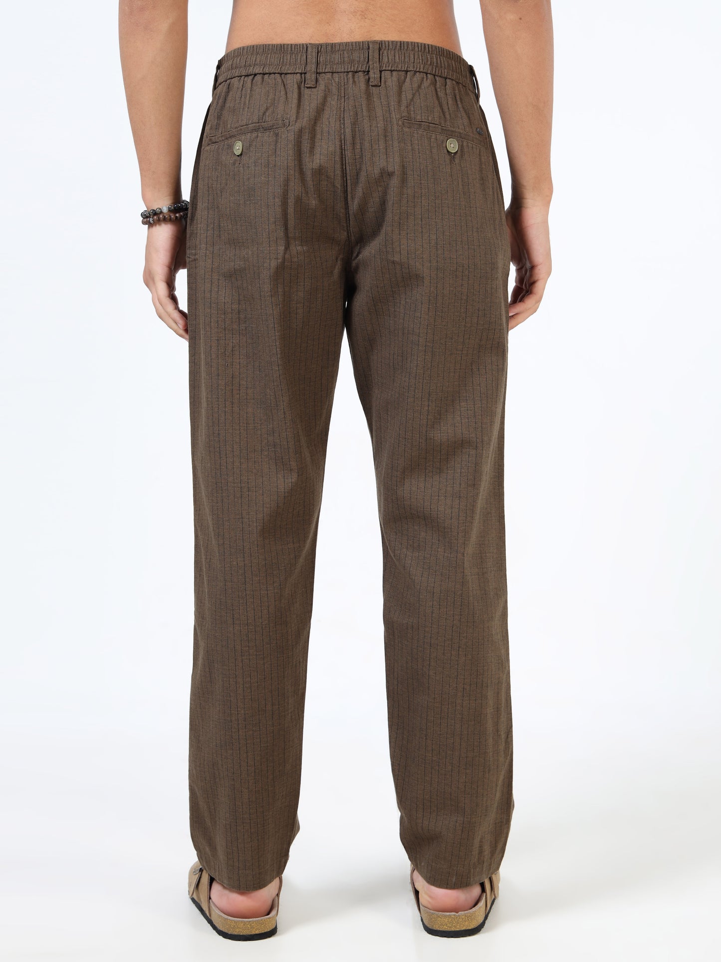 Pinstripe relaxed trousers