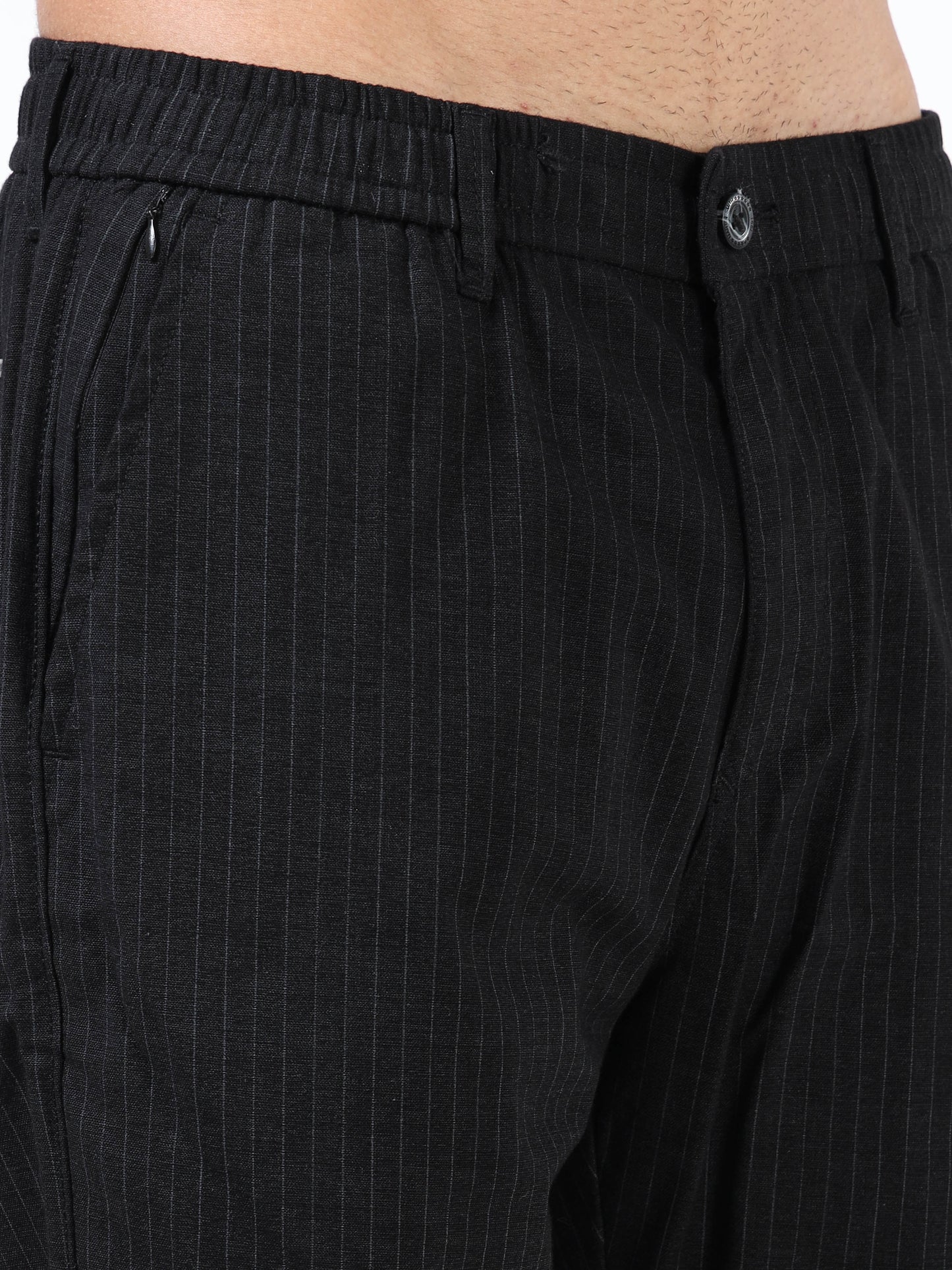 Pinstripe relaxed trousers