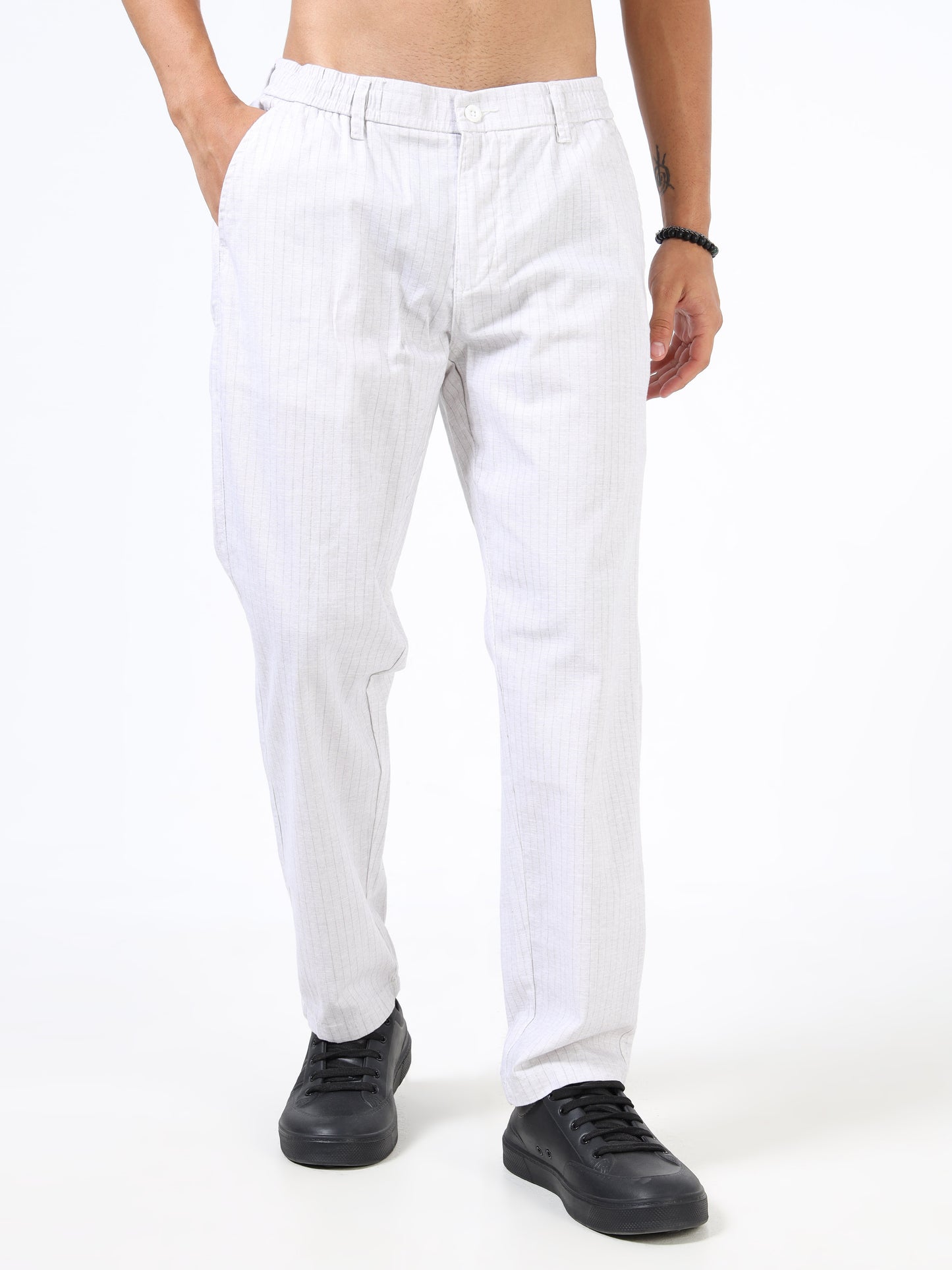 Pinstripe relaxed trousers