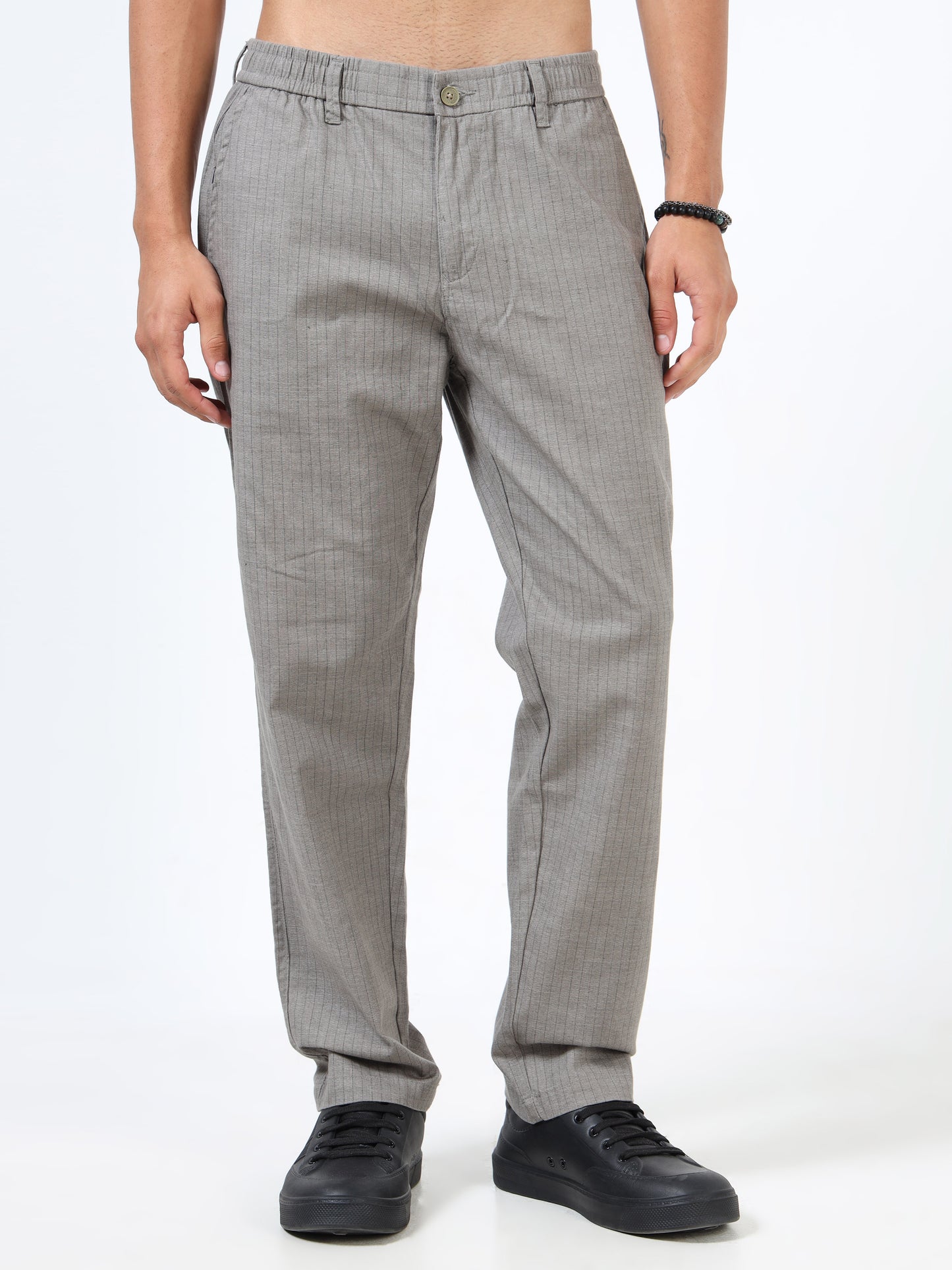Pinstripe relaxed trousers