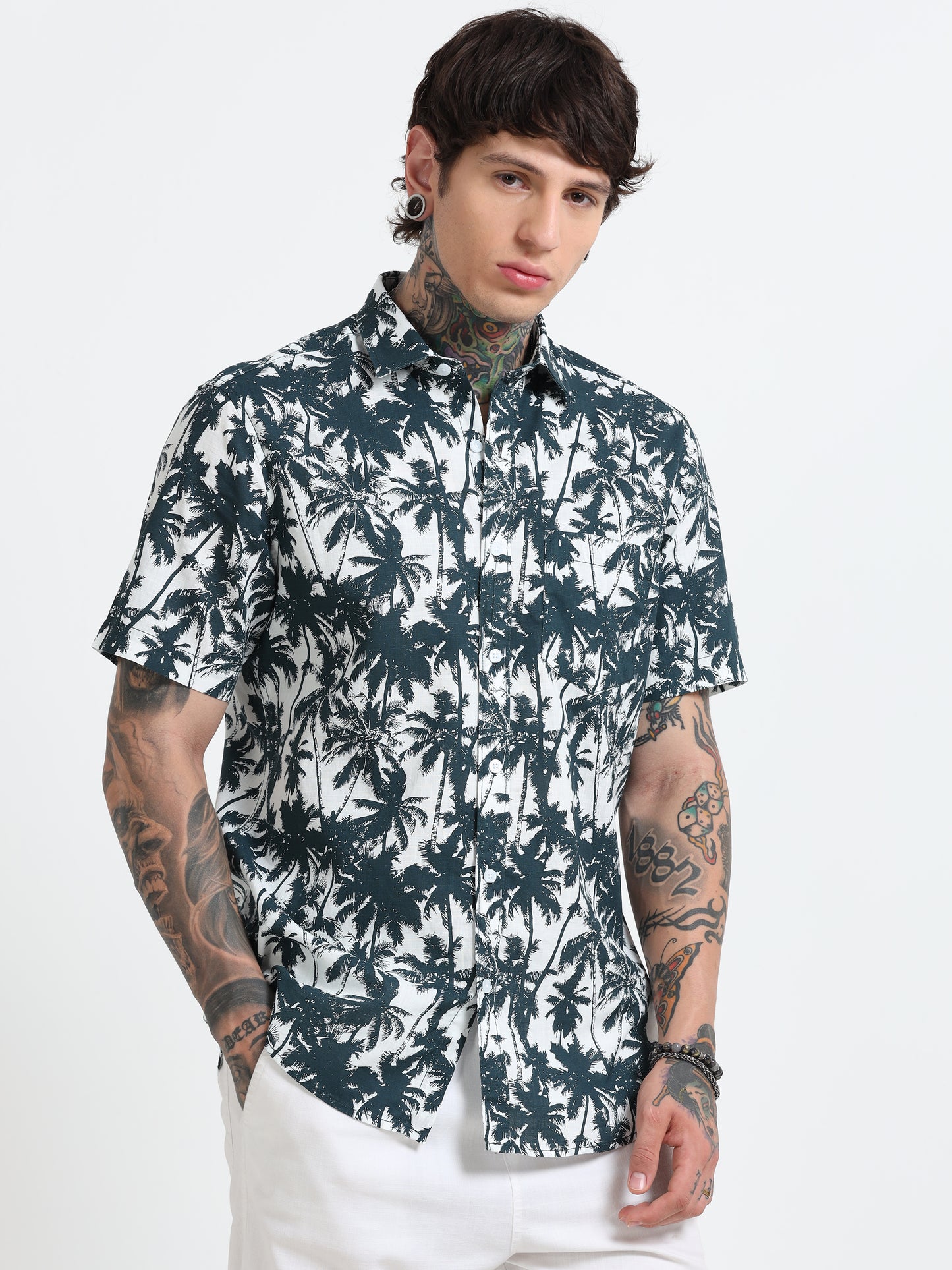 Bohemian Printed  Half - Sleeves Shirt