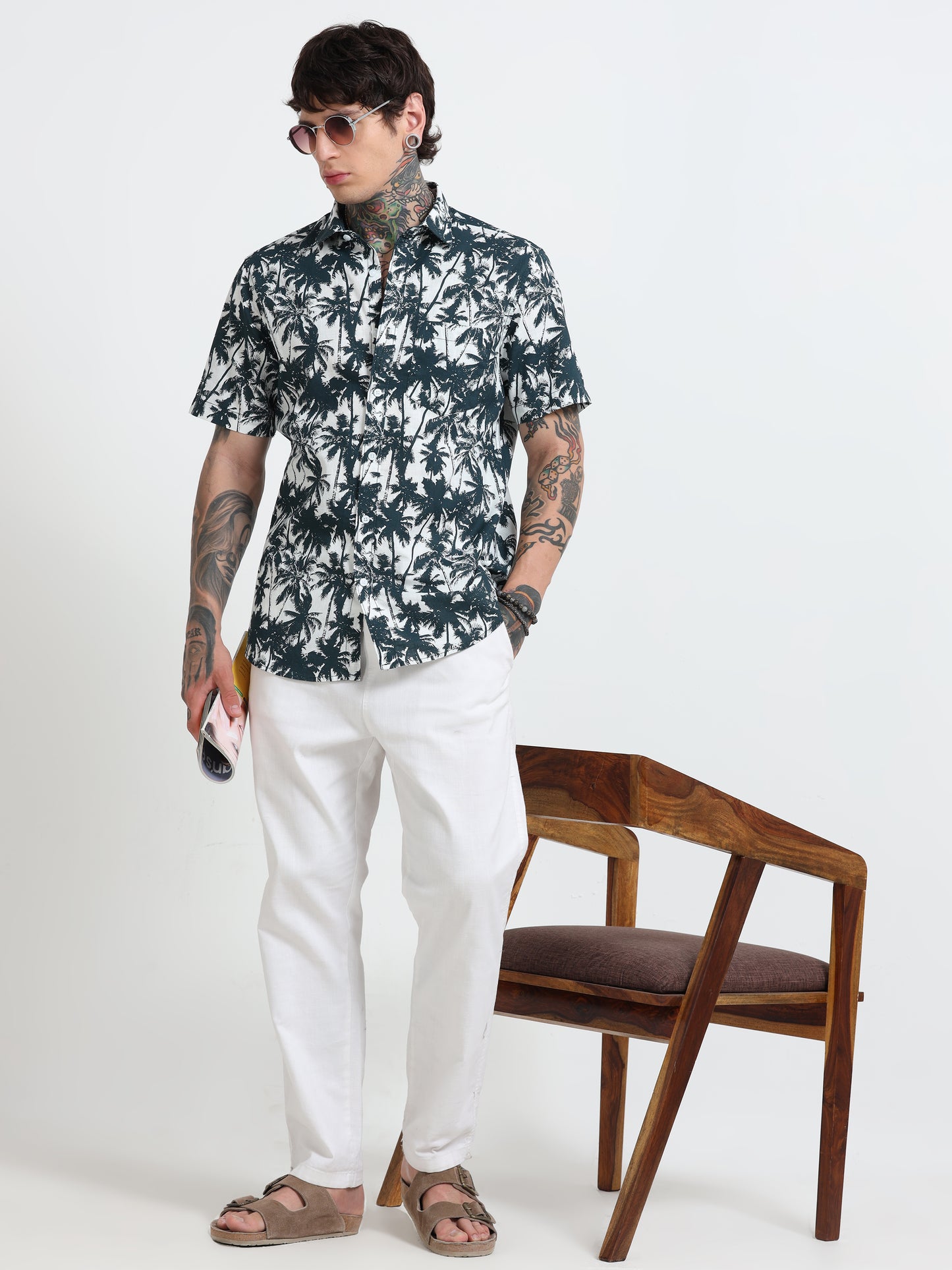 Bohemian Printed  Half - Sleeves Shirt