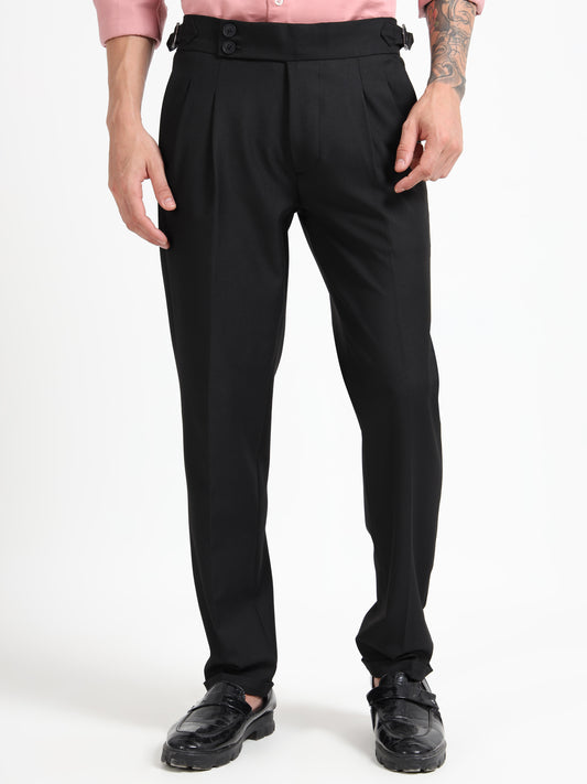 Jet Black Double Pleated - Gurkha Pants
