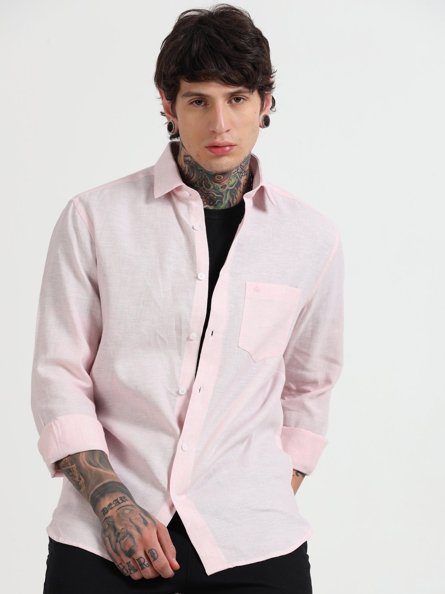 Pink Pure Linen Shirt