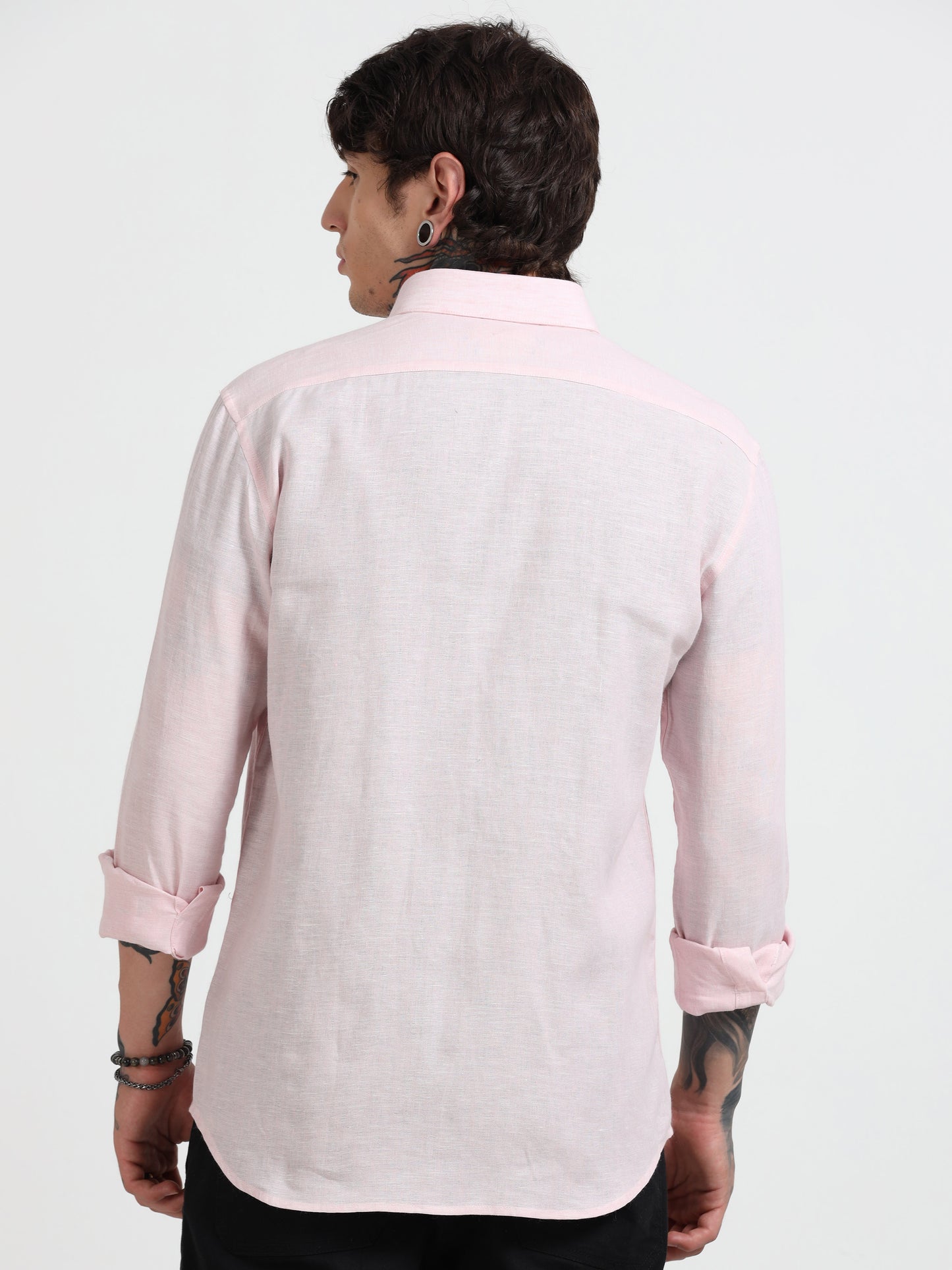 Pink Pure Linen Shirt