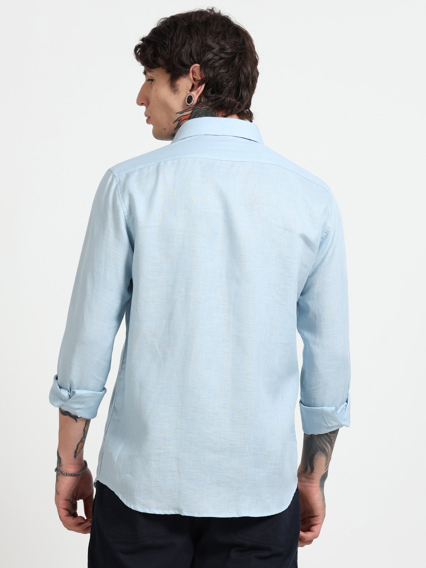 Light Blue Pure Linen Shirts
