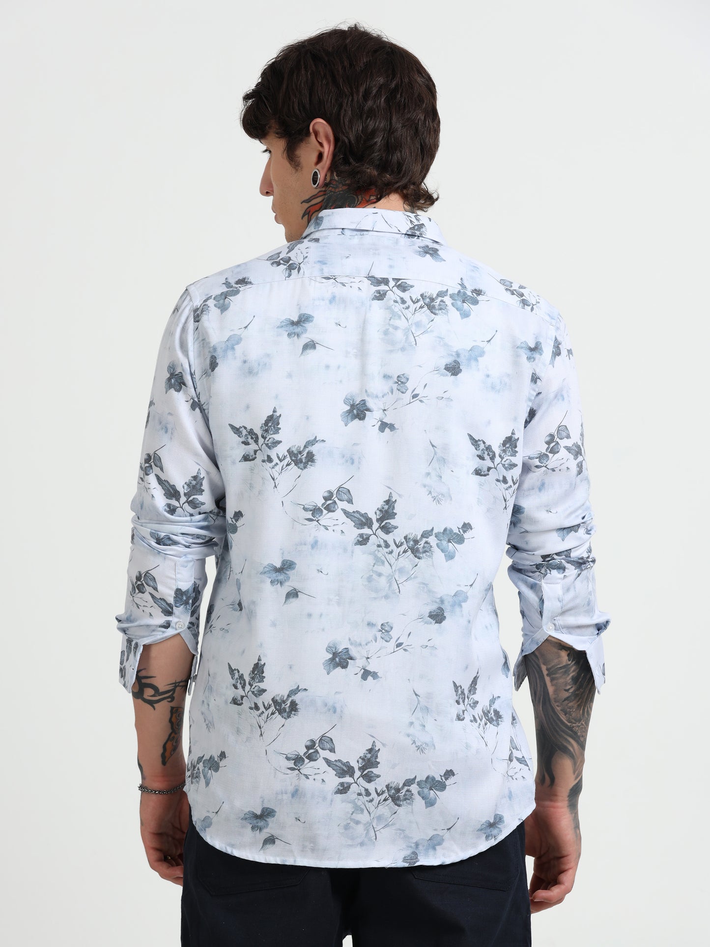 Blue Floral Print Shirt
