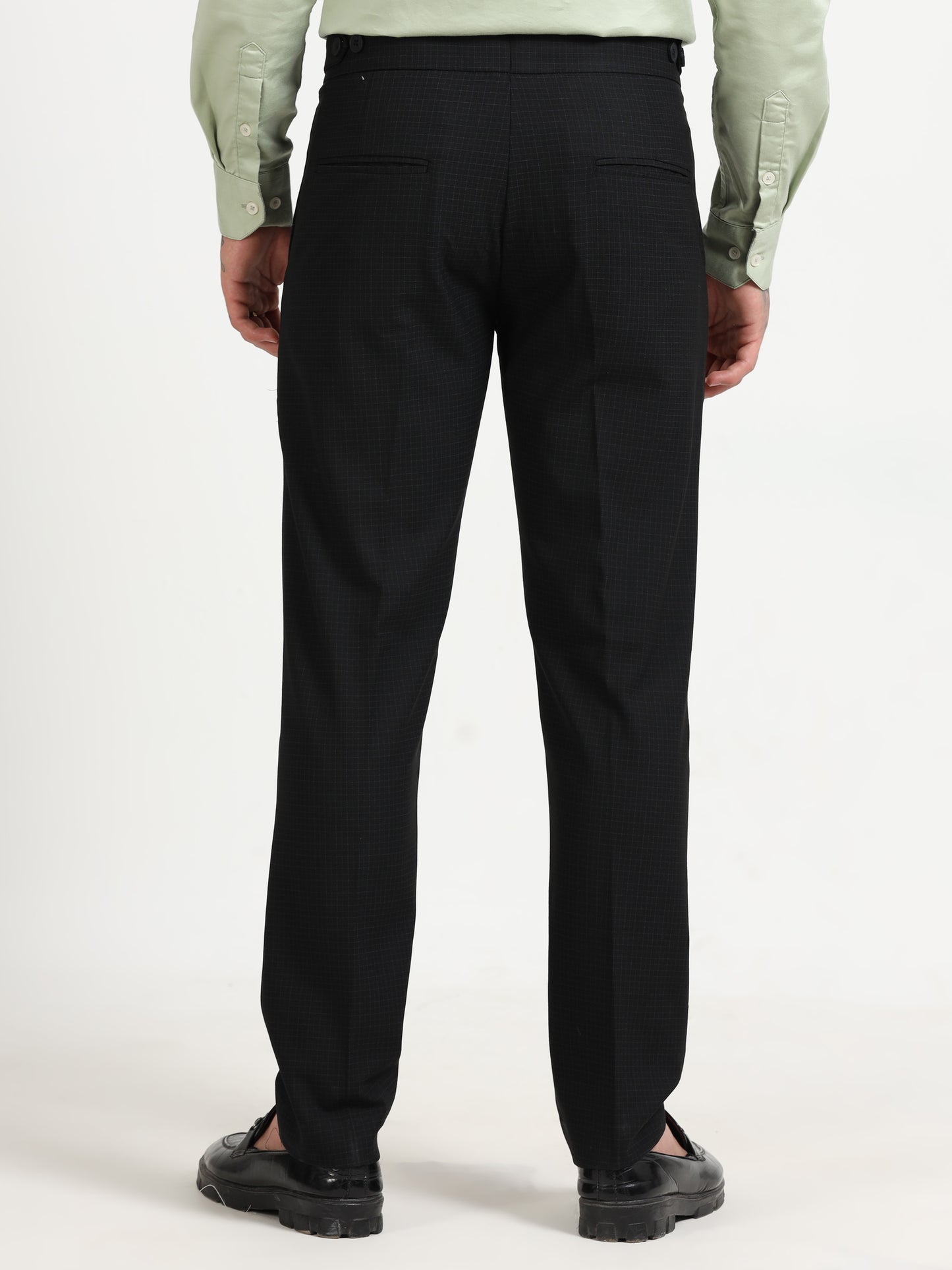 Black Micro Check Gurkha pants