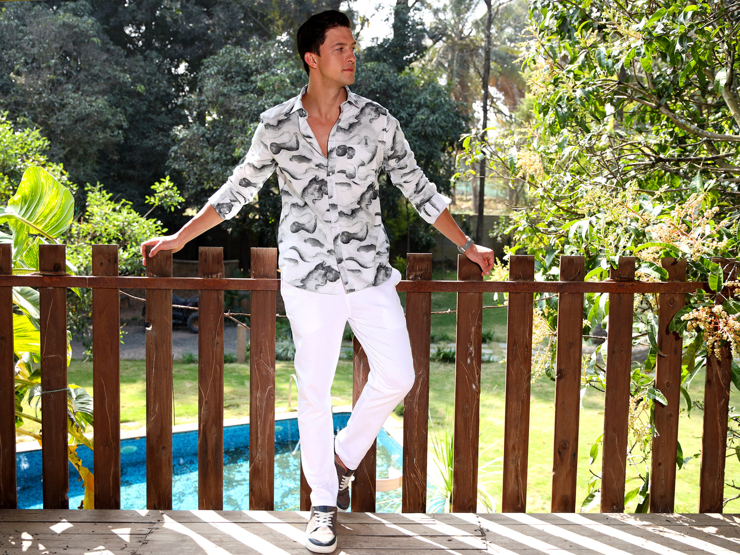 Shuttle Grey Printed Shirt