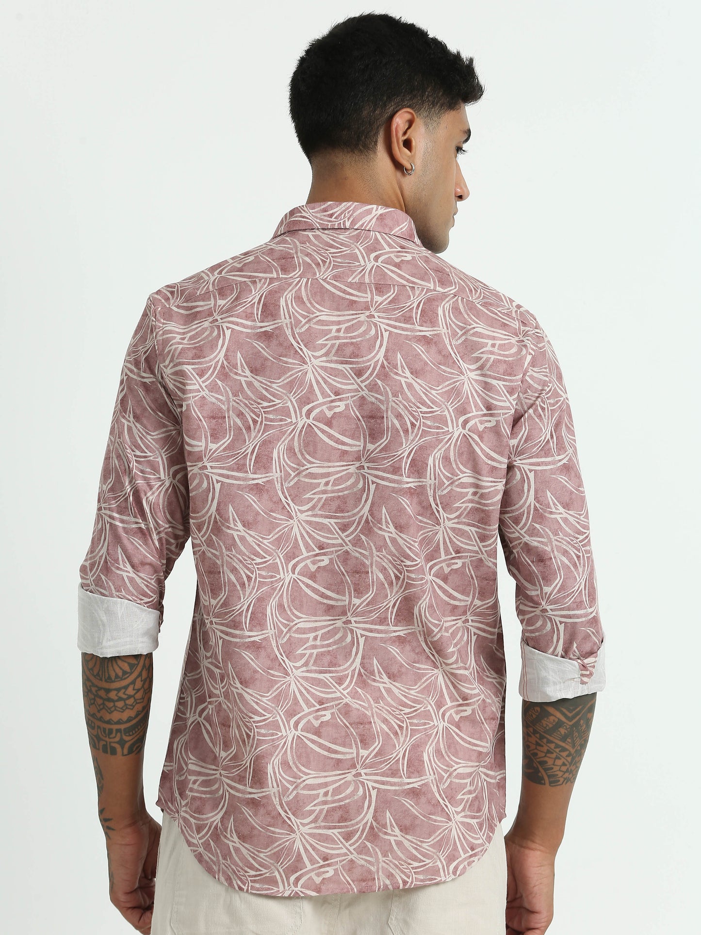 White and Pink Printed Shirt