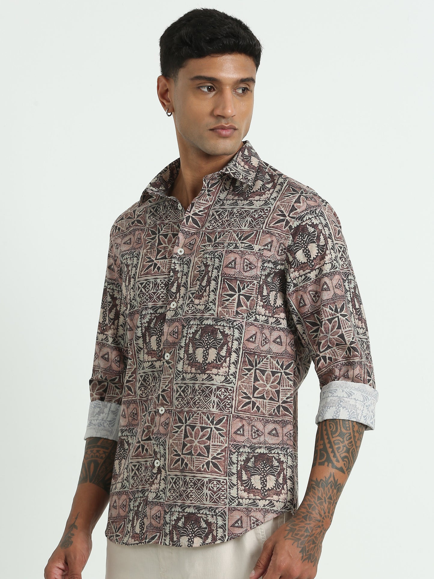 Brown Abstract Printed shirt