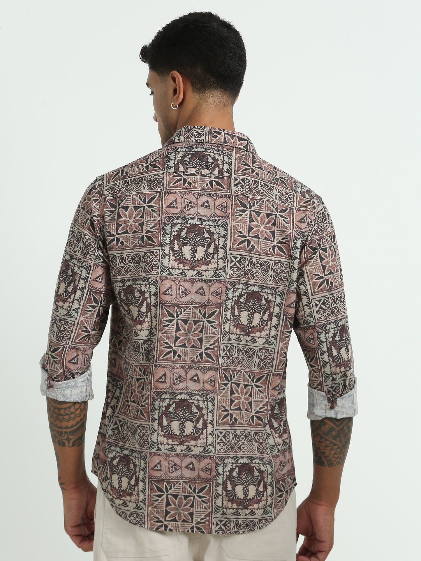 Brown Abstract Printed shirt