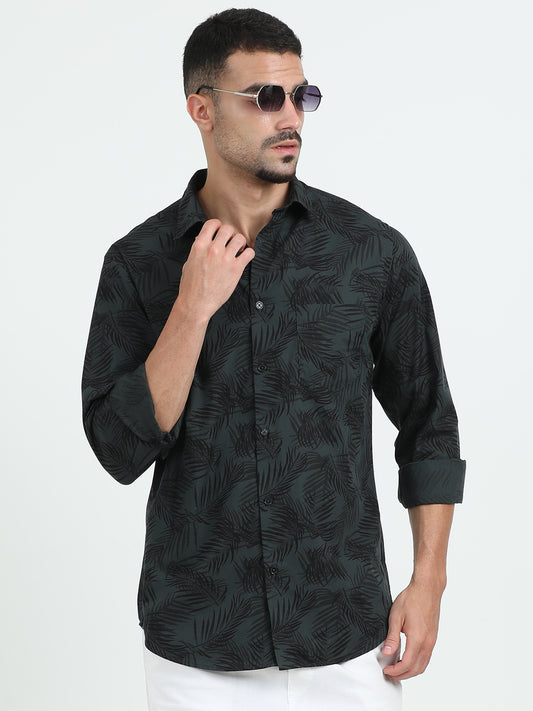 Black And Green Printed shirt