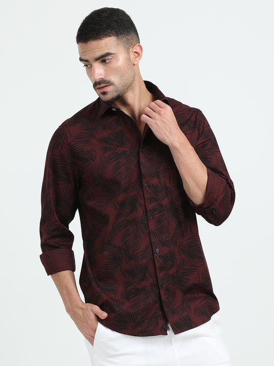 Black And Red Printed Shirt