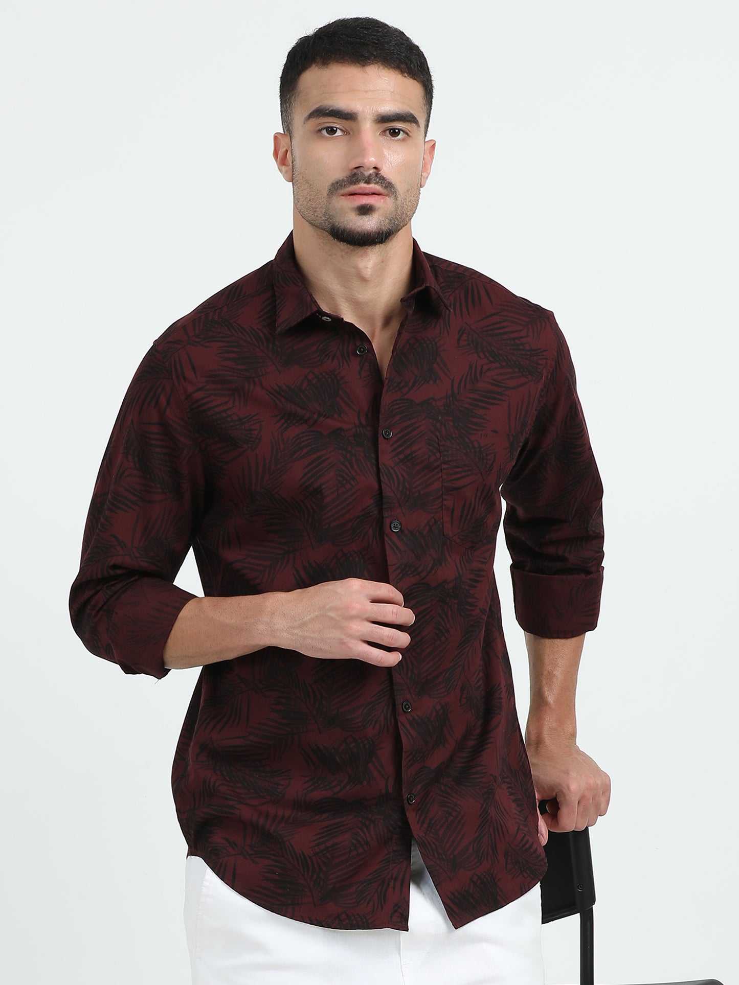 Black And Red Printed Shirt