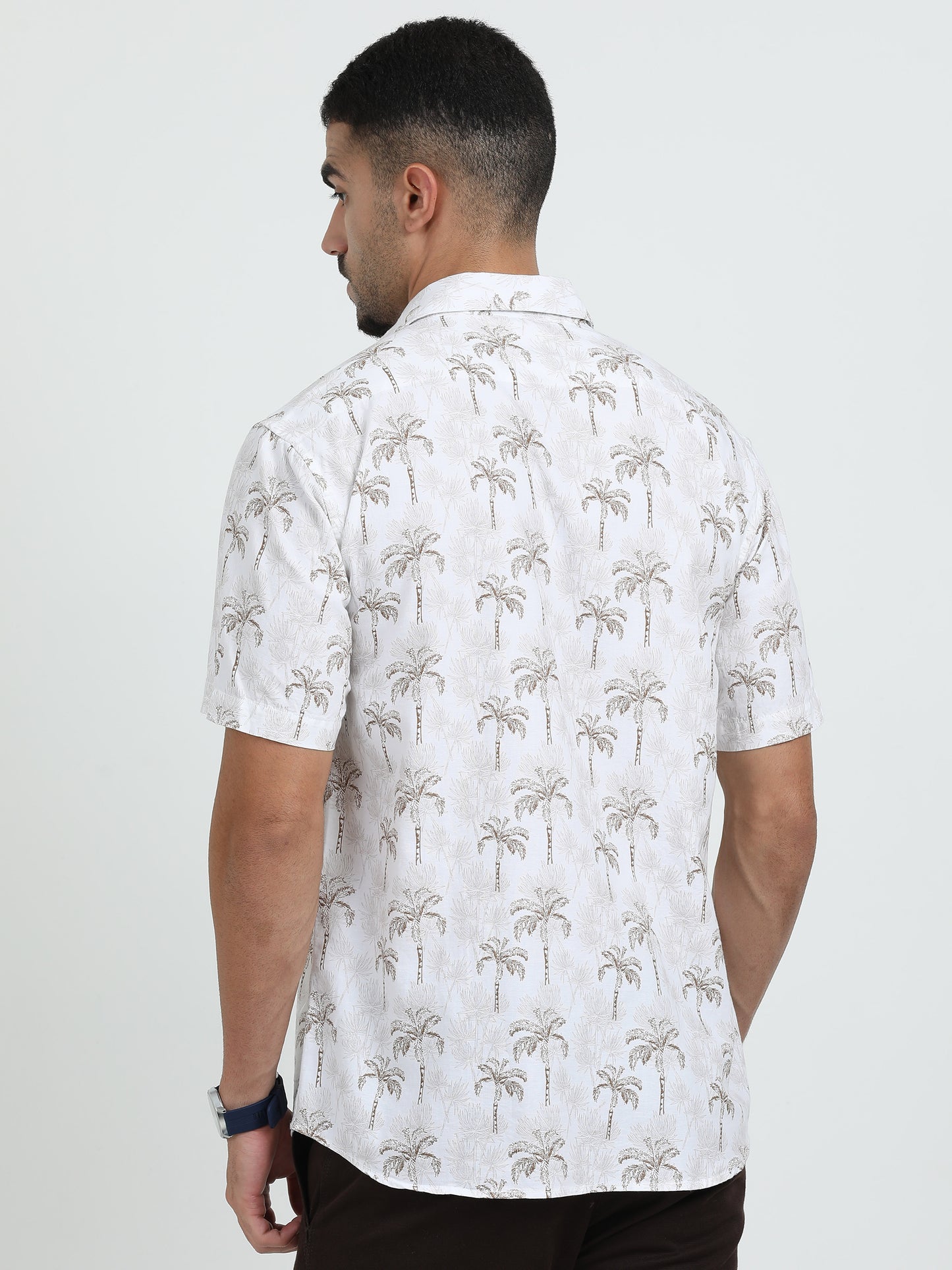 White Brown Printed Shirt