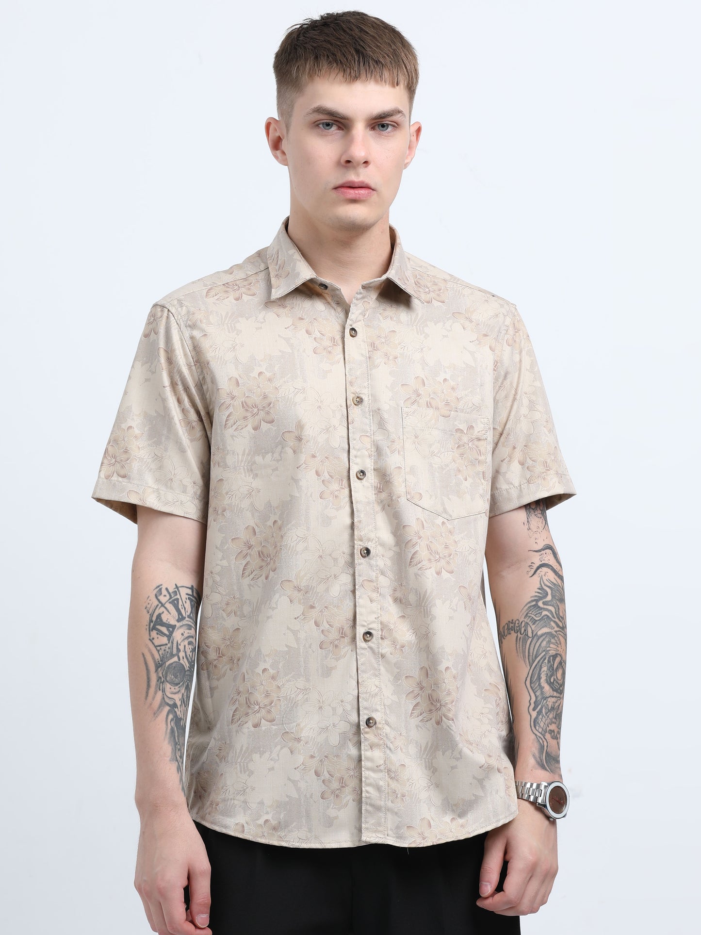 Martin Smith Men’s Regular Fit Cotton Half Sleeves Casual Shirt