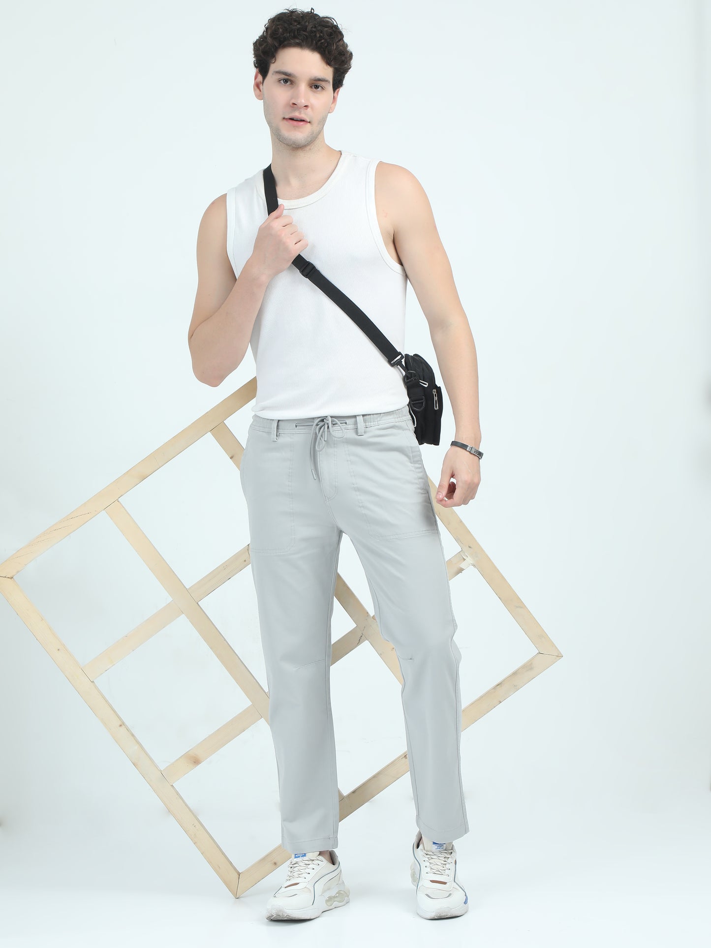 Baggy grey trousers